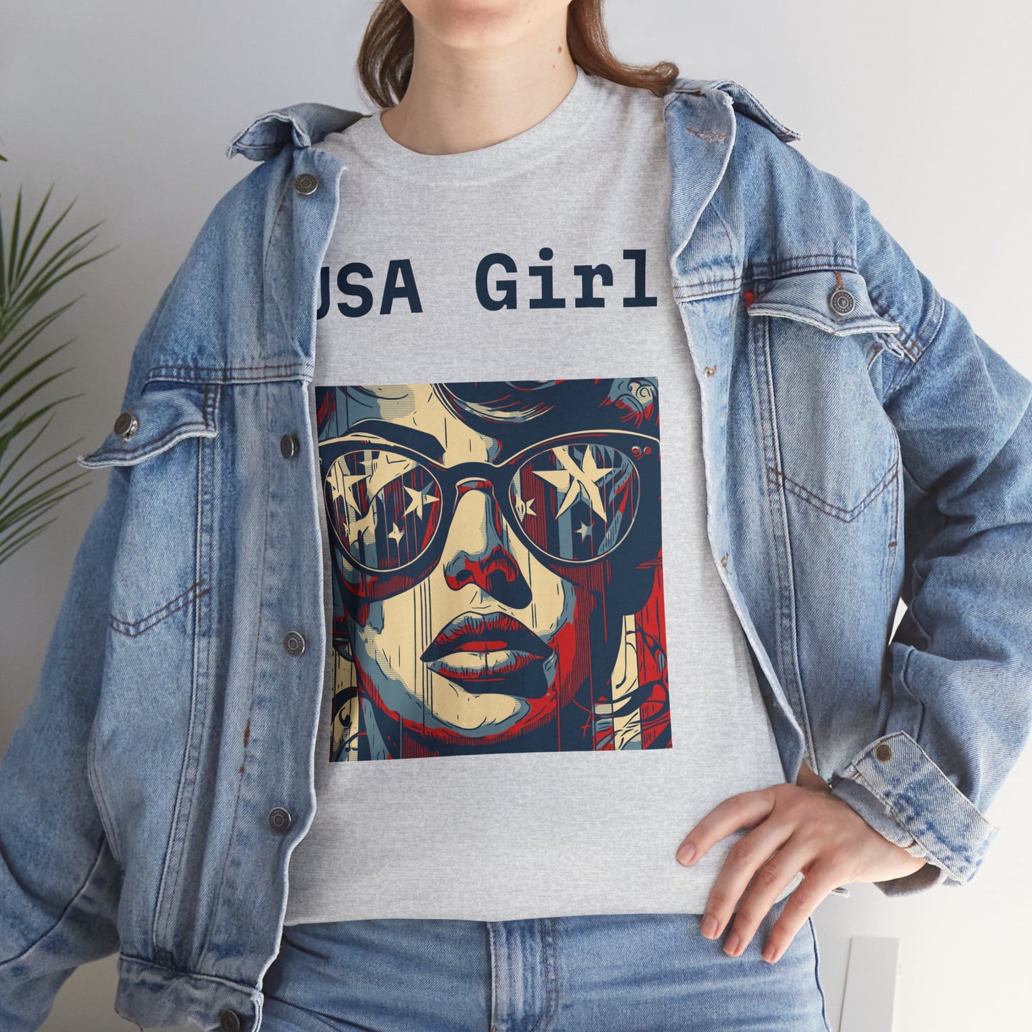 "USA Girl" - Amazing Unisex Heavy Cotton Short Sleeve Tee Shirts!