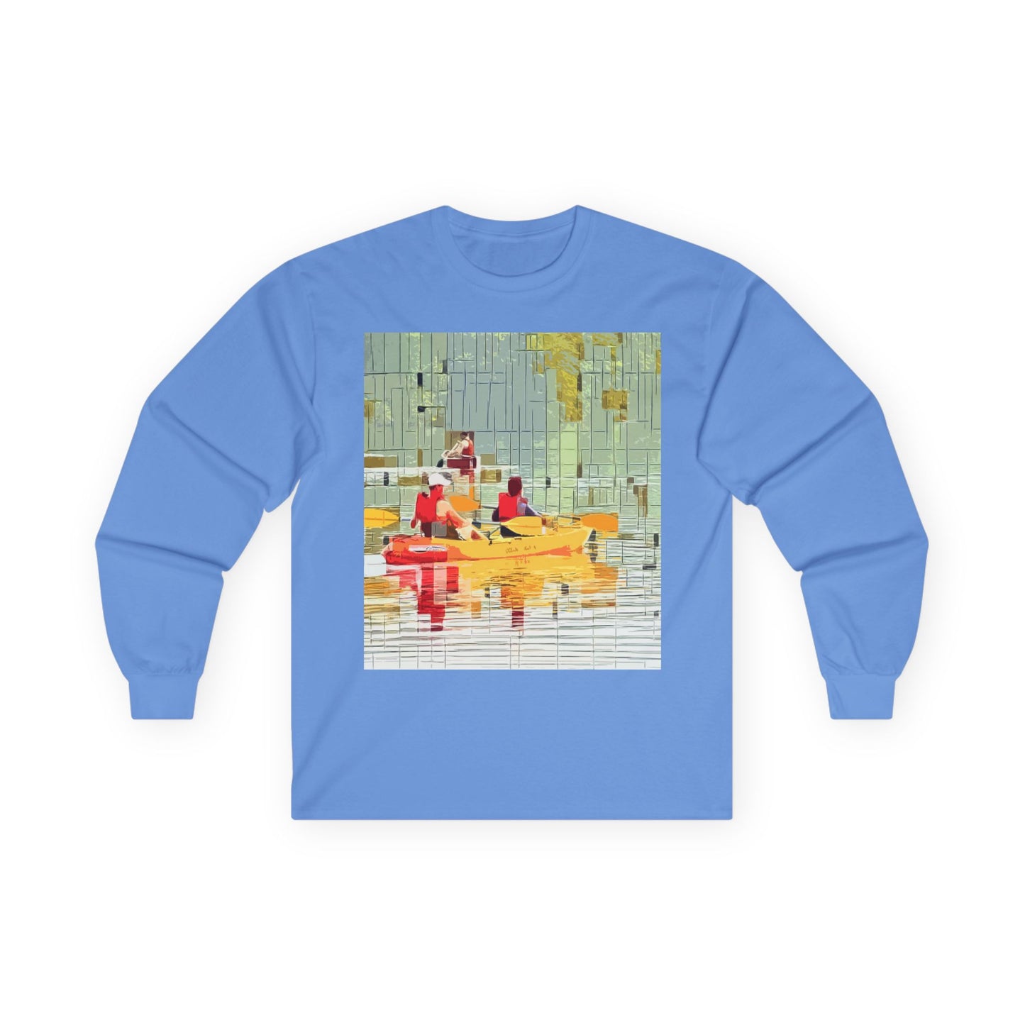 "Kayak in the River" Long Sleeve Casual Unisex Tee Shirt