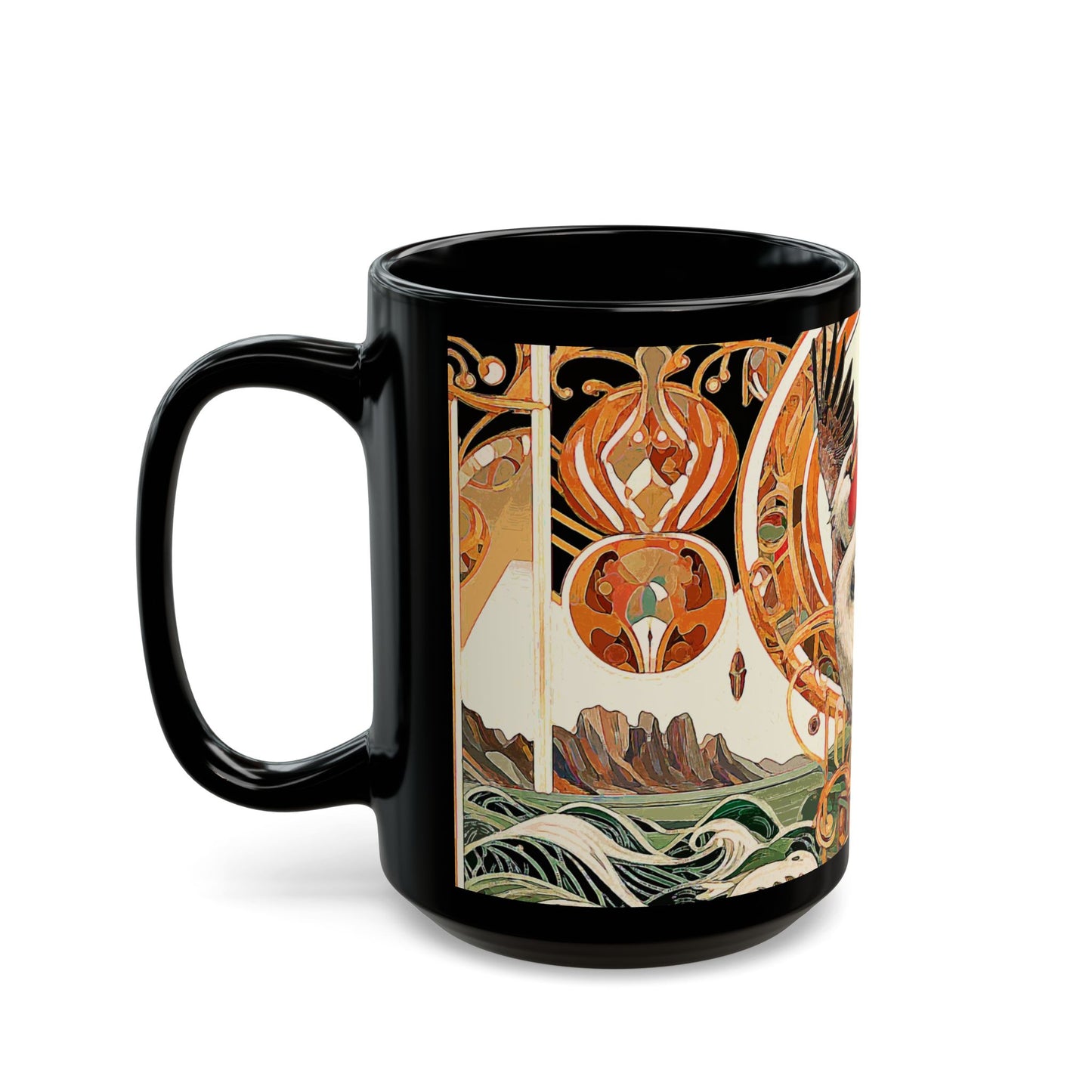 Magnificent Bird - 11 oz or 15 oz Ceramic Black Mugs