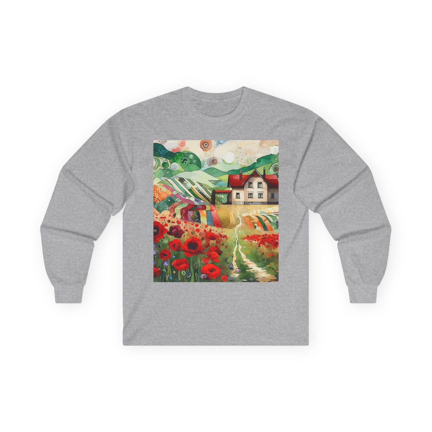 "Poppy Hill House" Long Sleeve Casual Unisex Tee Shirt