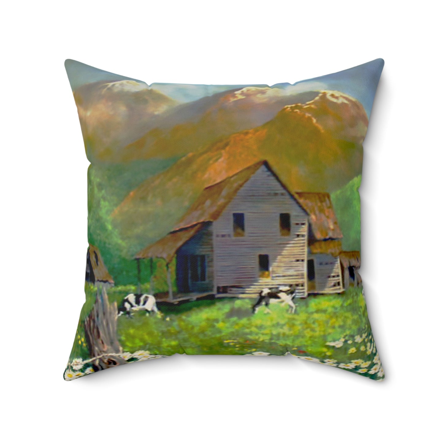 The Cows Faux Suede Square Pillow