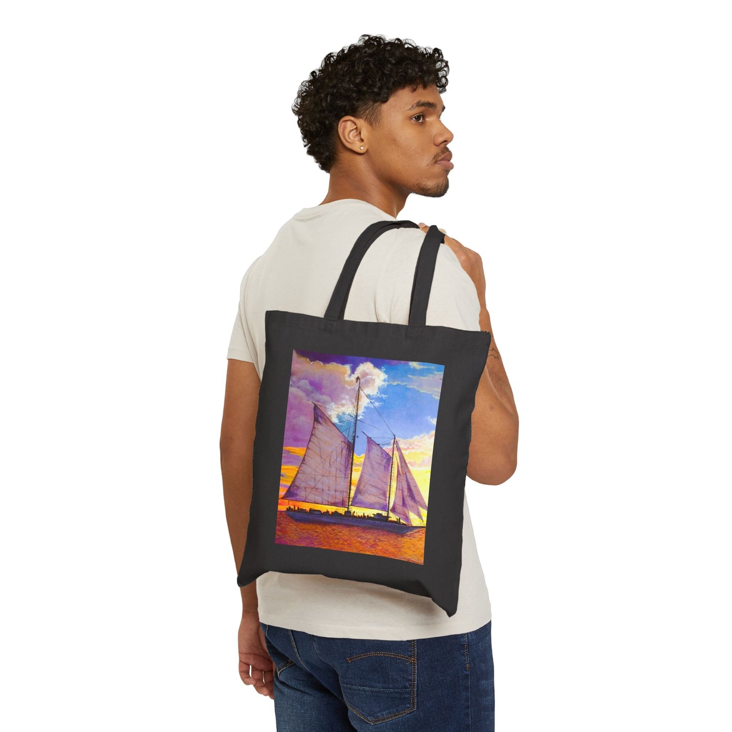 "Smooth Sailing" Stylish Cotton Canvas Tote Bag