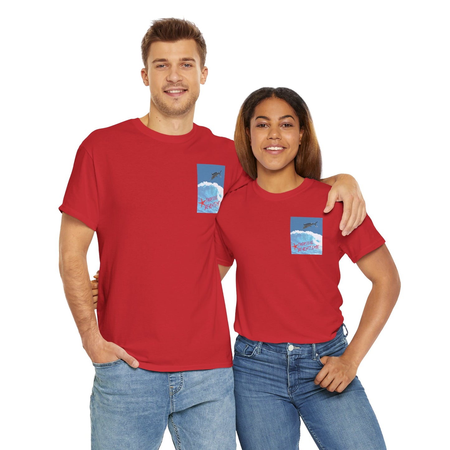 Tropical Beach Time - Amazing Unisex Heavy Cotton Tee
