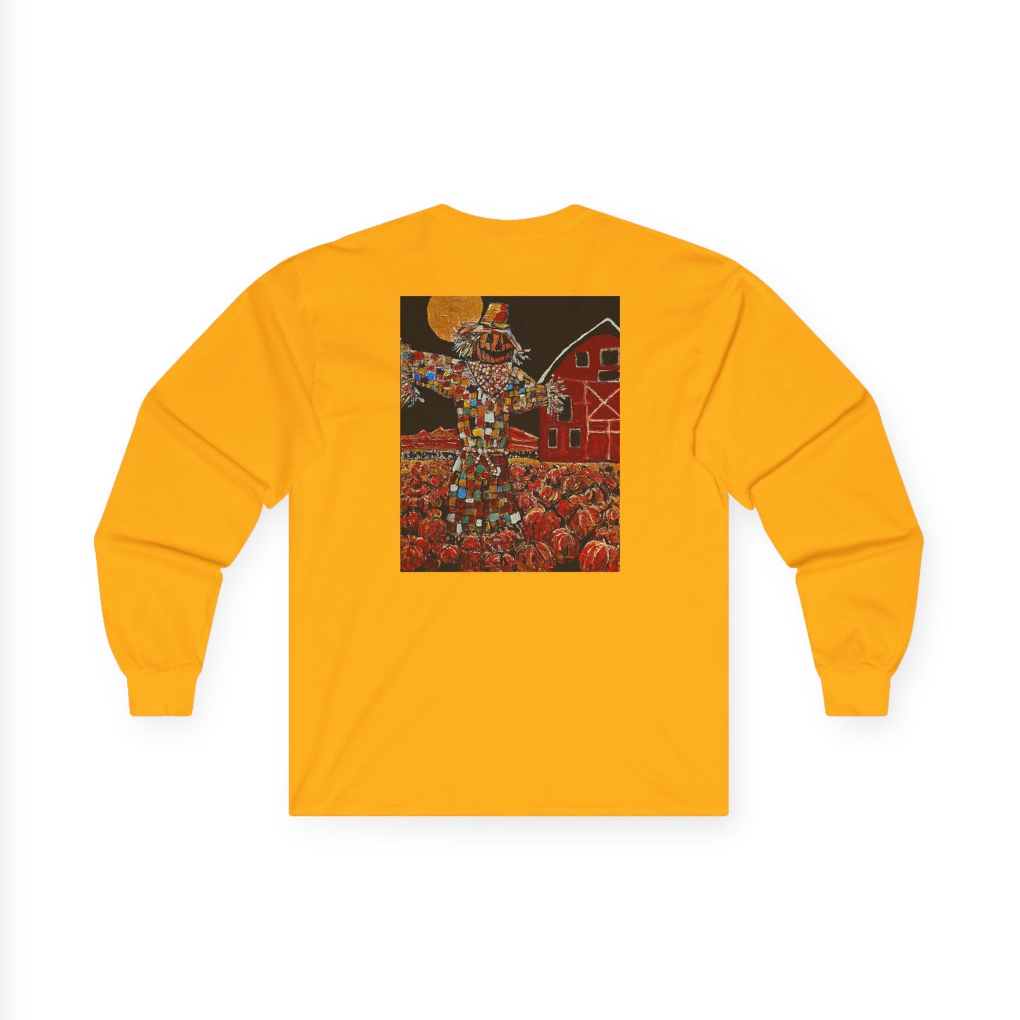 "Scary Scarecrow" Long Sleeve Casual Unisex Tee Shirt