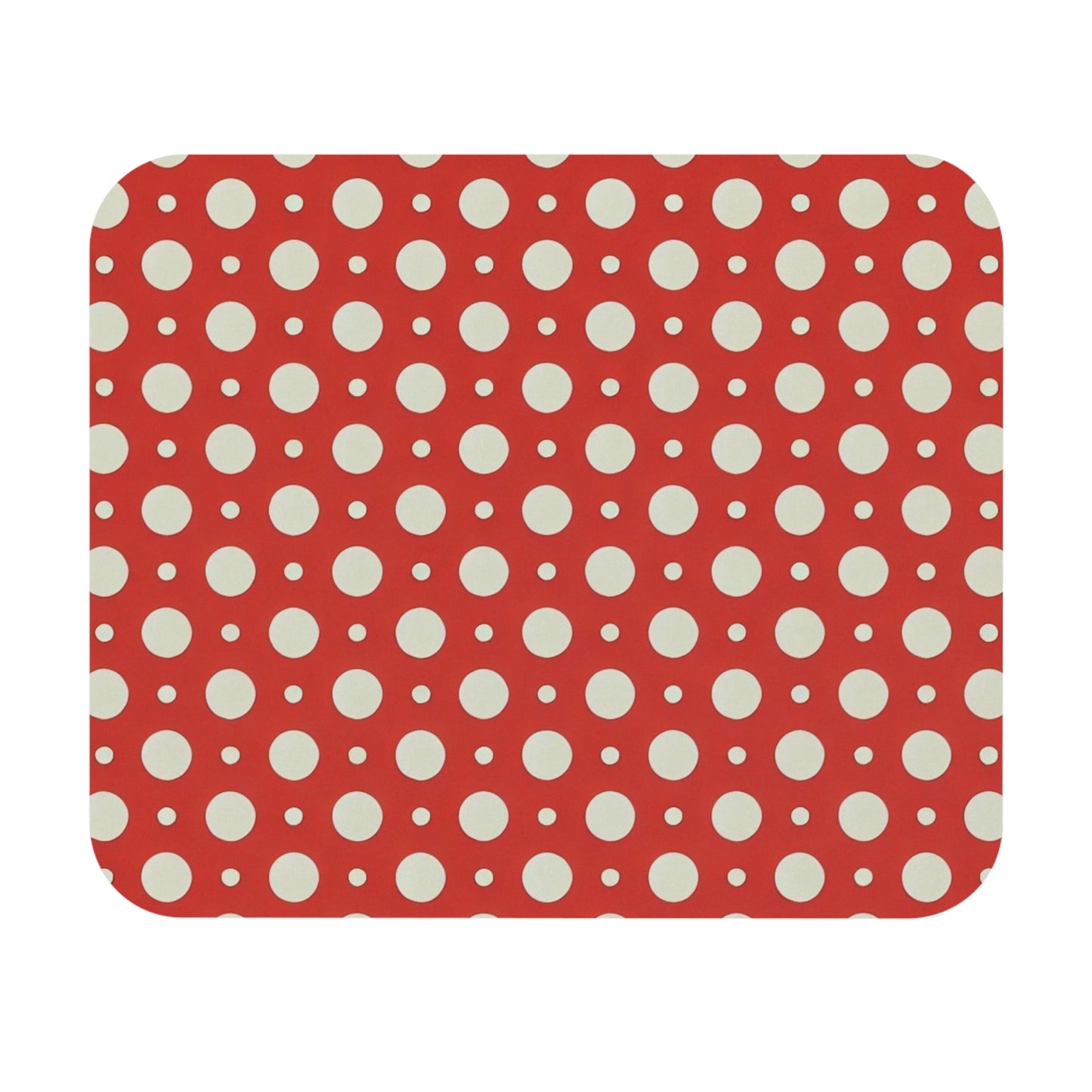 Red and White Polka Dots Mousepad