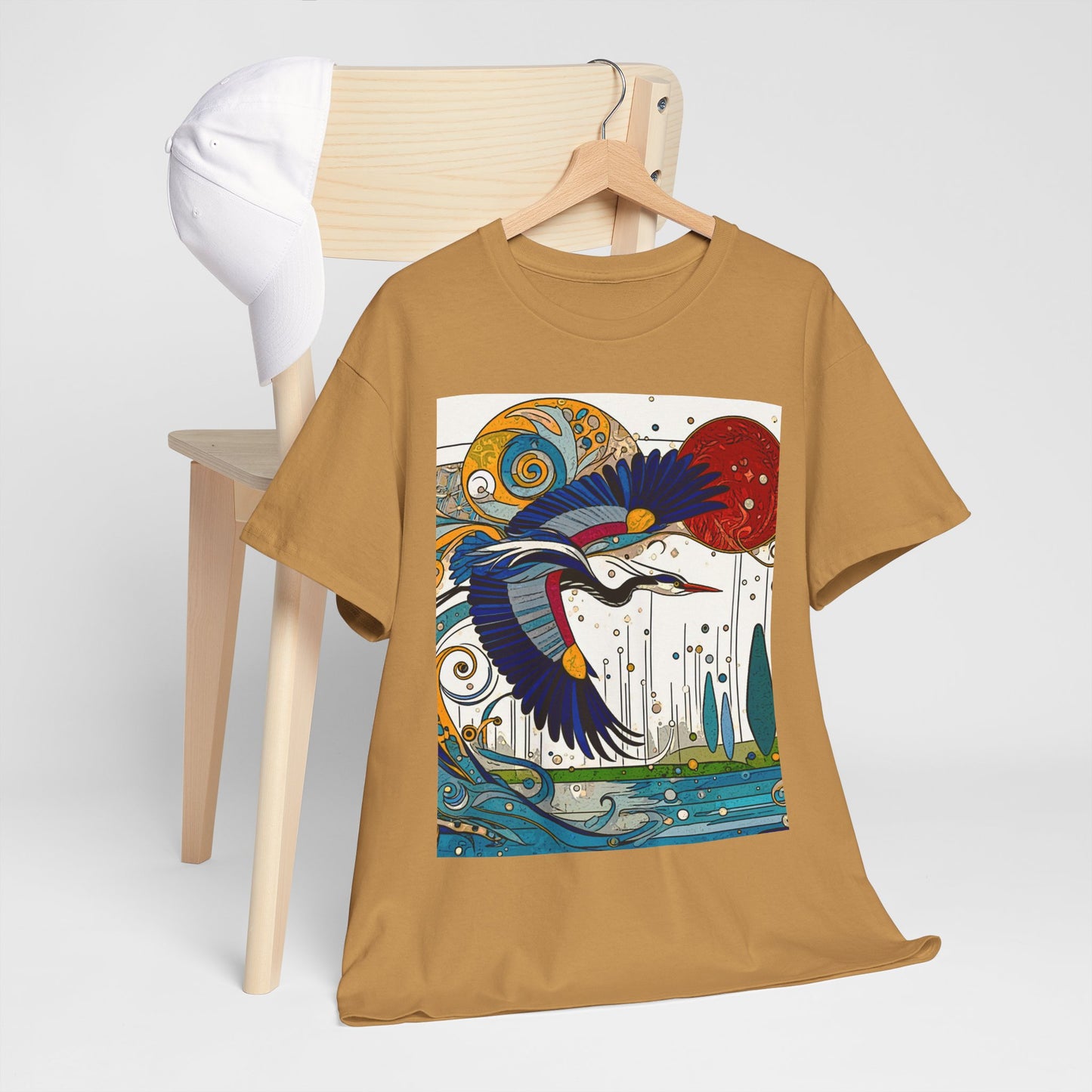 Blue Heron - Amazing Unisex Heavy Cotton Short Sleeve Tee Shirts!