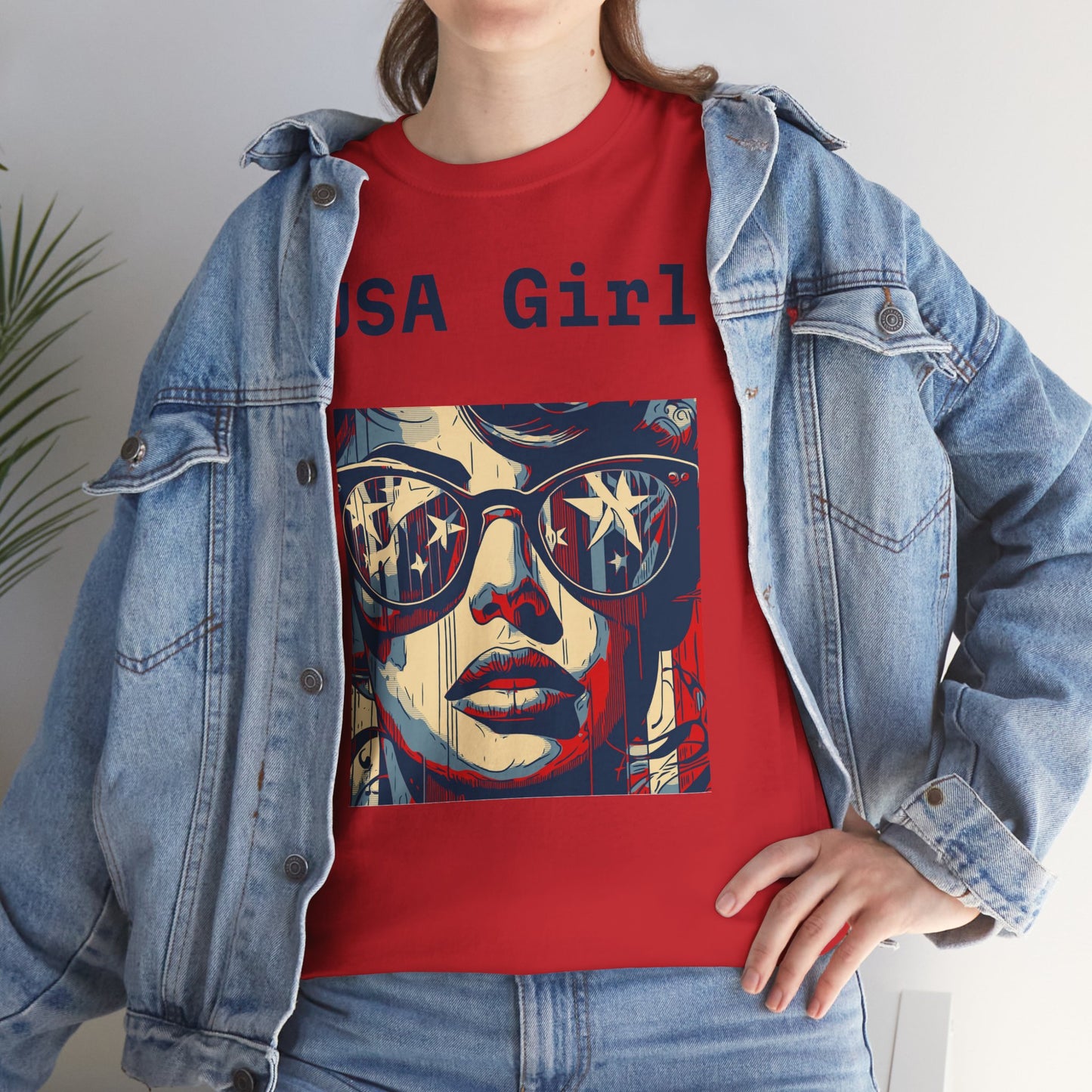 "USA Girl" - Amazing Unisex Heavy Cotton Short Sleeve Tee Shirts!