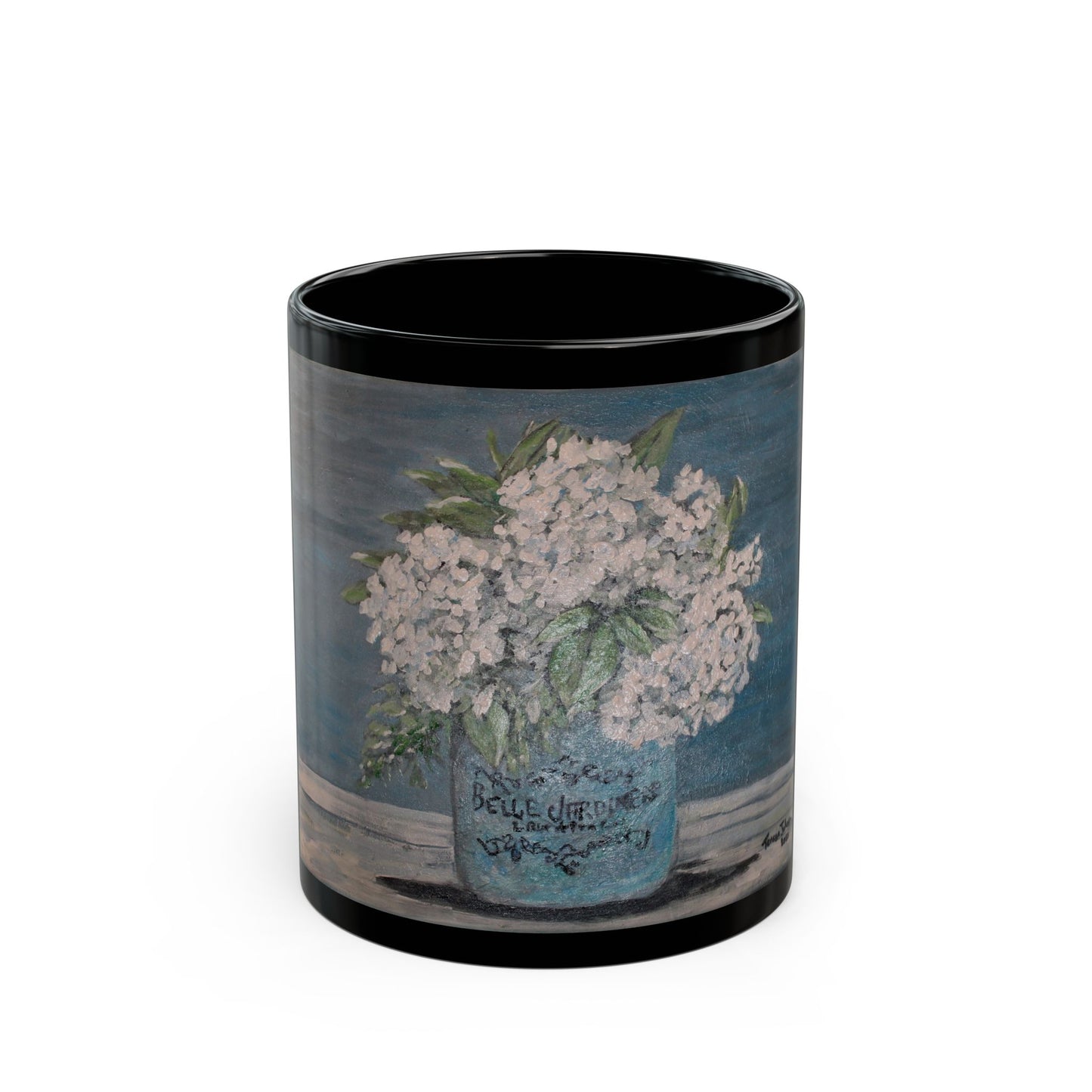 Belle Bouquet- 11 oz or 15 oz Ceramic Black Mugs