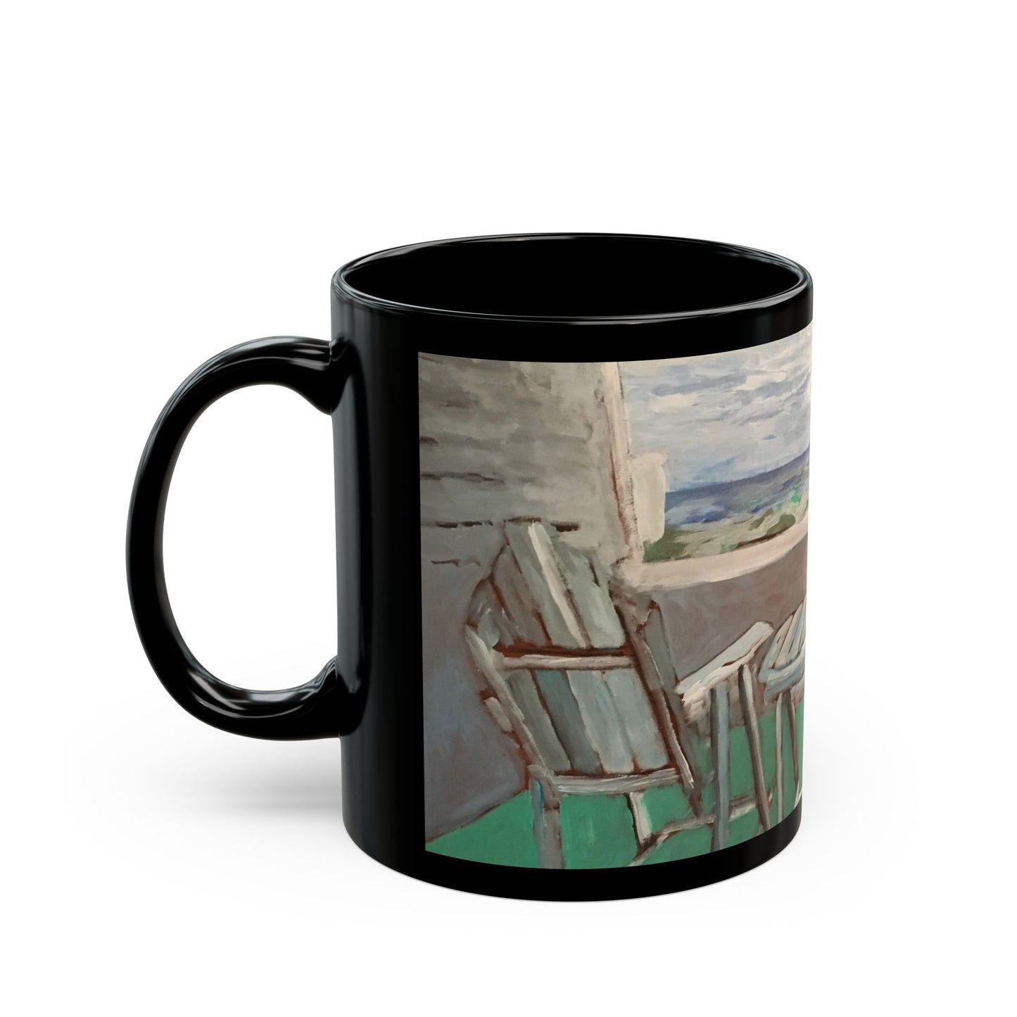 "Back Porch Dreaming" - 11 oz or 15 oz Ceramic Black Mugs