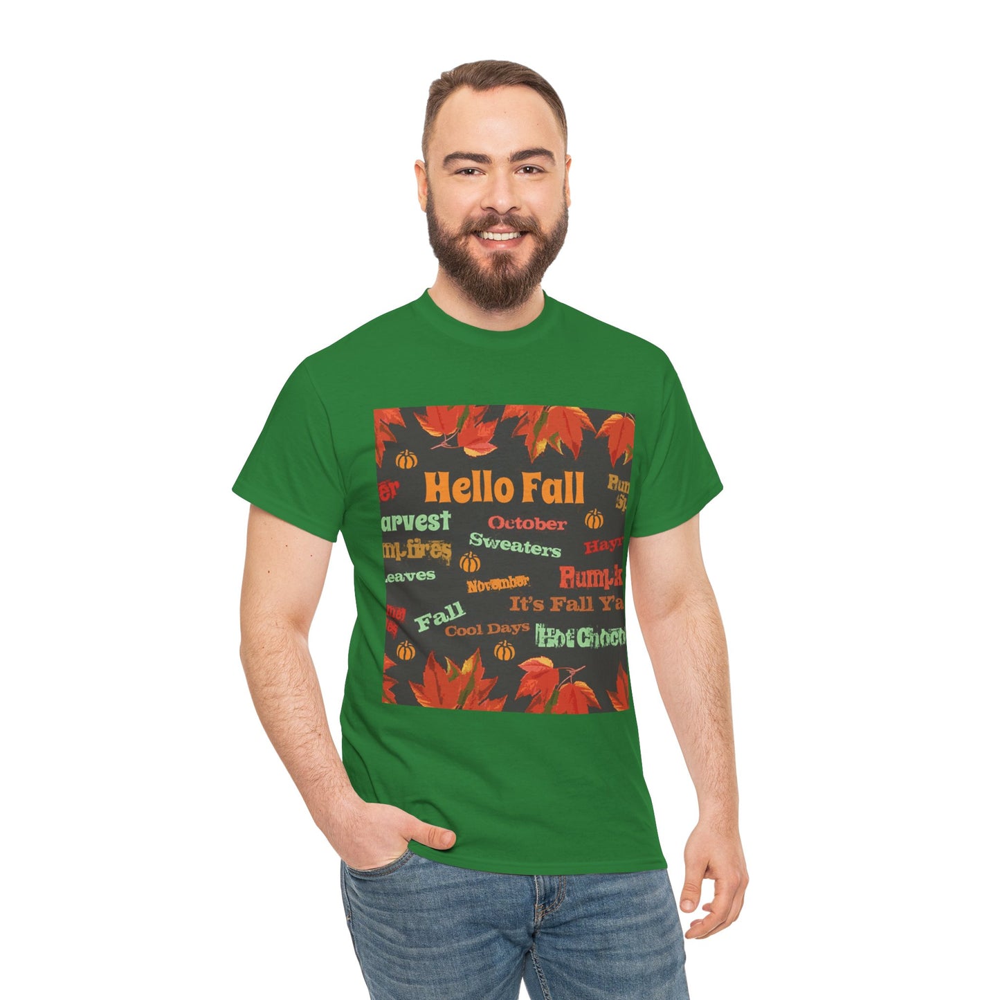 Hello Fall - Amazing Unisex Heavy Cotton Short Sleeve Tee Shirts!