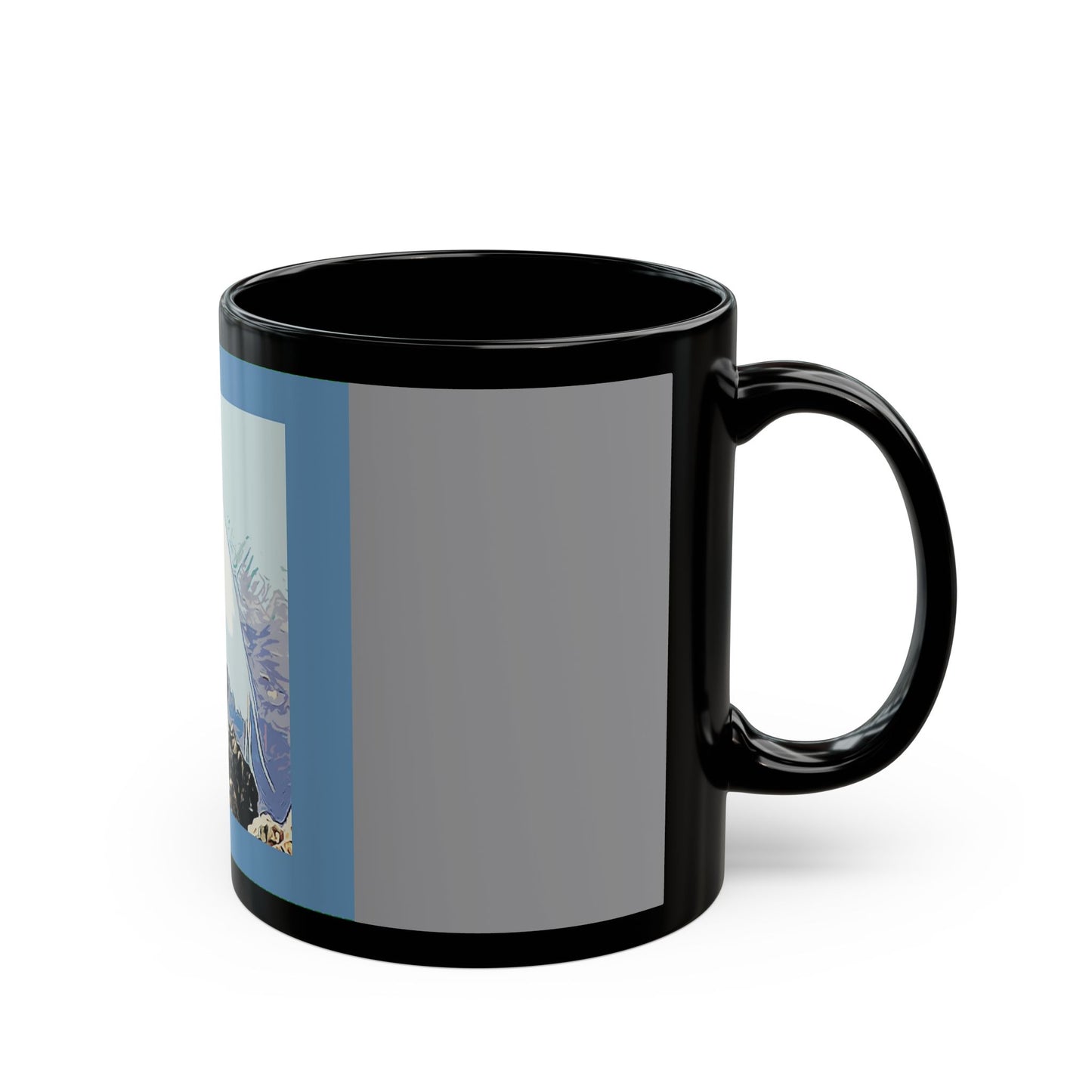 White Egret - 11 oz or 15 oz Ceramic Black Mugs