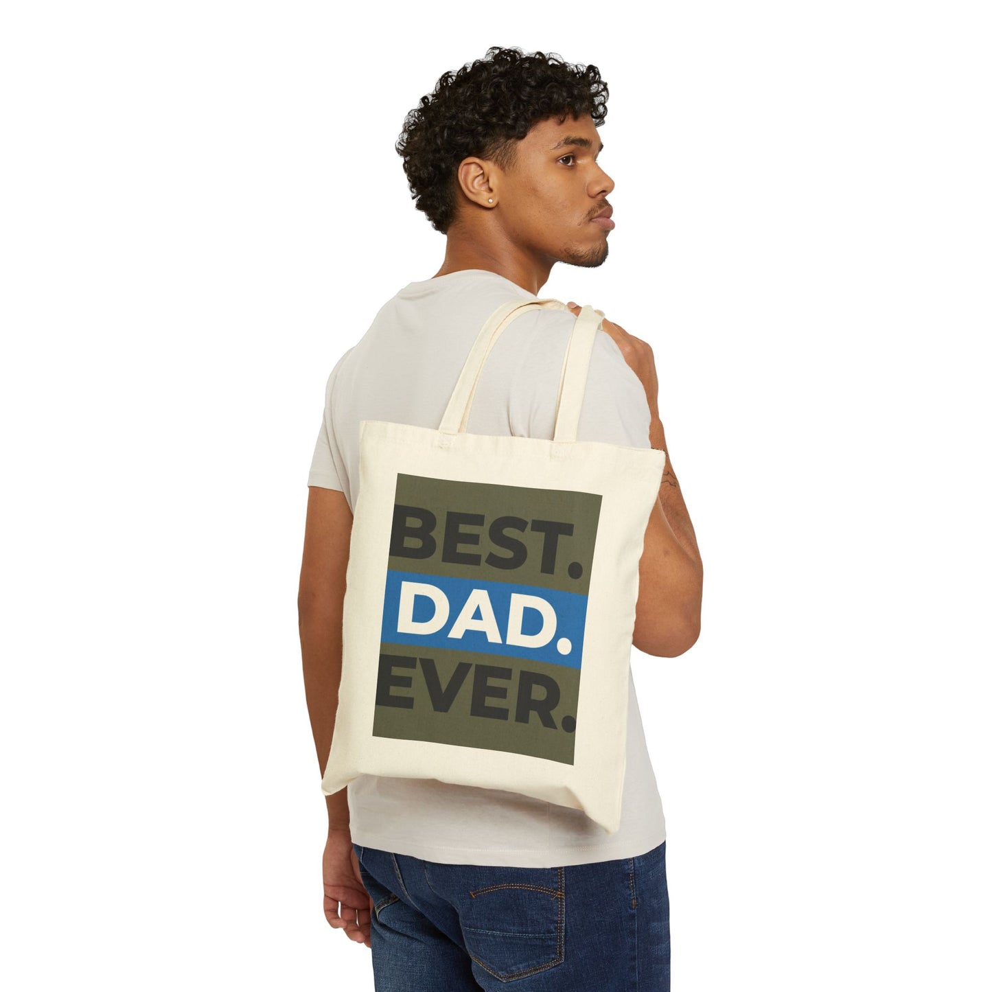 "Best Dad Ever" Stylish Cotton Canvas Tote Bag