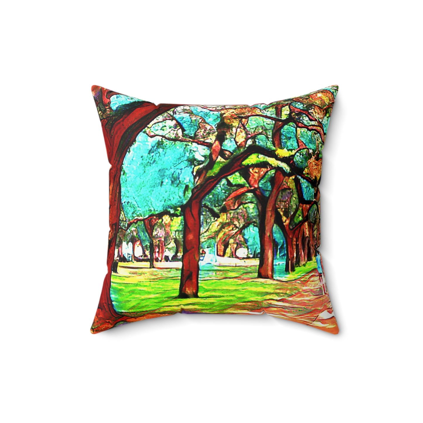 Tree Branches Faux Suede Square Pillow