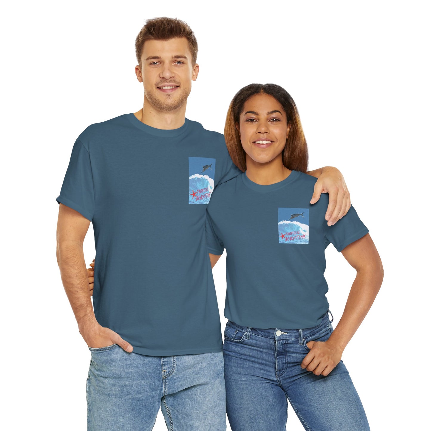Tropical Beach Time - Amazing Unisex Heavy Cotton Tee