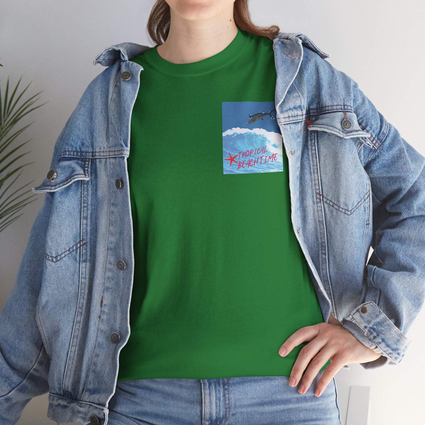 Tropical Beach Time - Amazing Unisex Heavy Cotton Tee