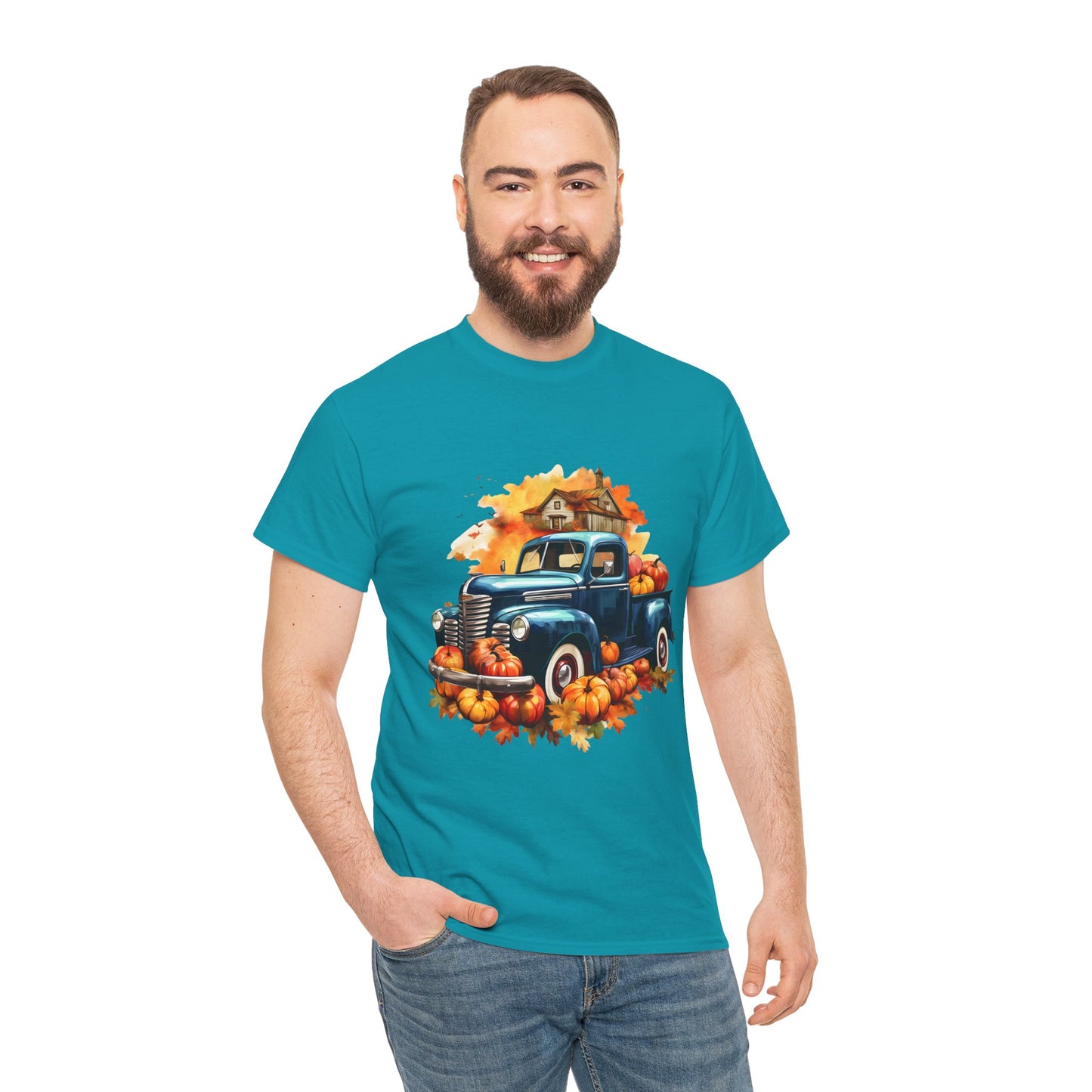 Fall Truck -Amazing Unisex Heavy Cotton Short Sleeve Tee Shirts!