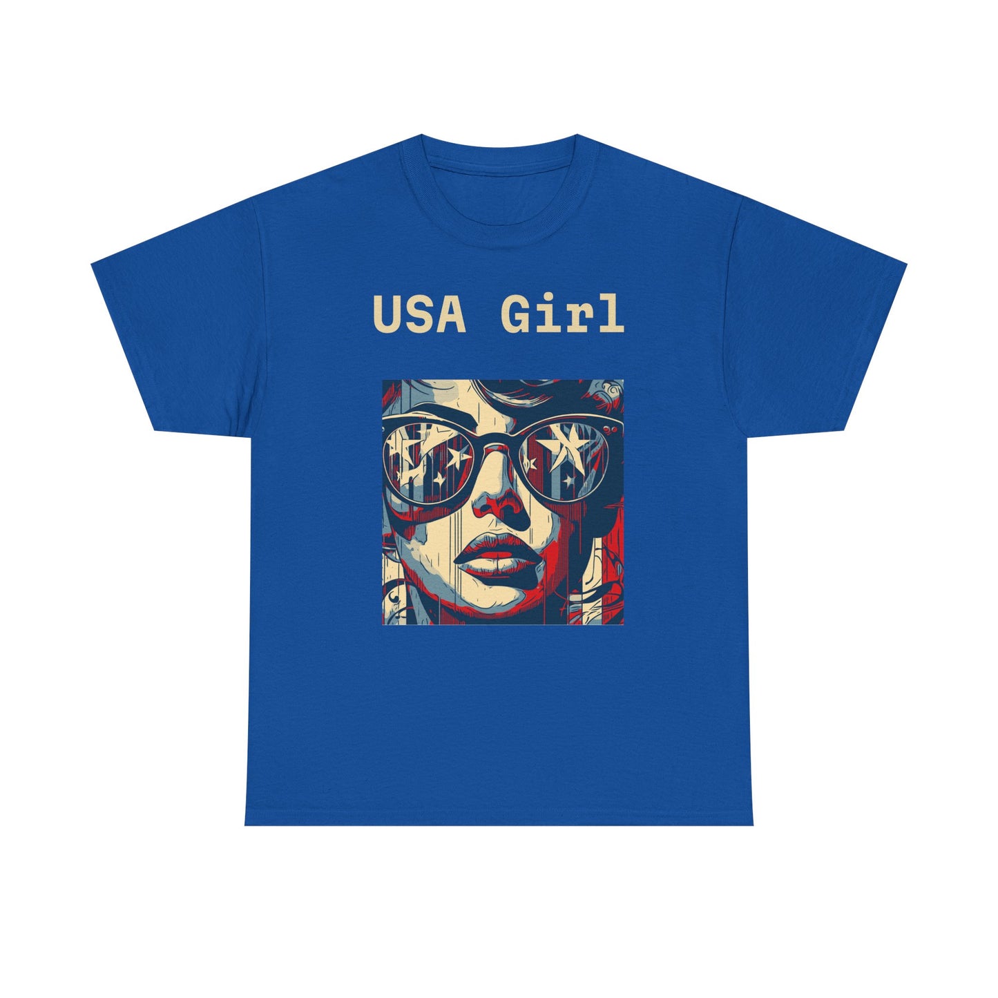 "USA Girl" - Amazing Unisex Heavy Cotton Short Sleeve Tee Shirts!