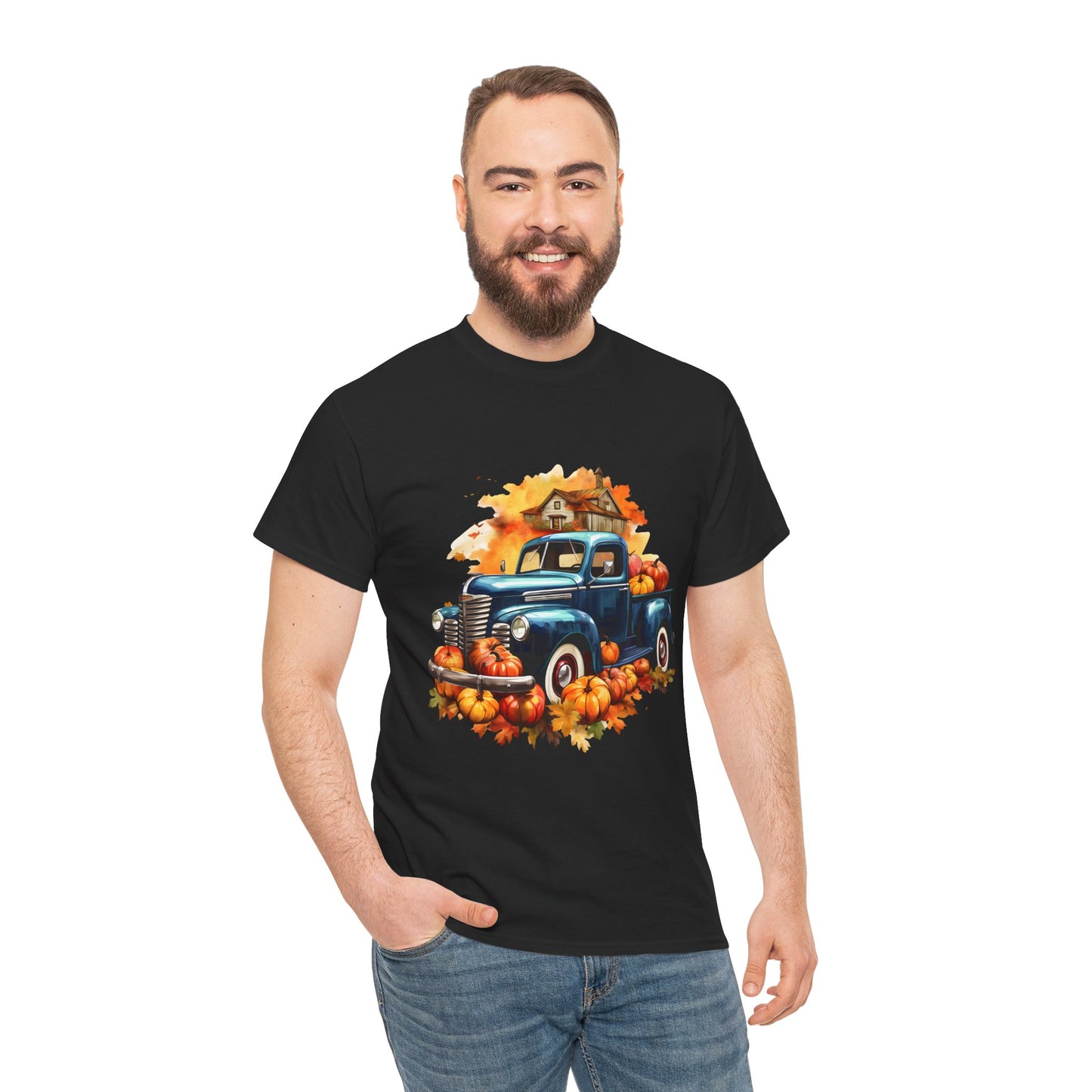 Fall Truck -Amazing Unisex Heavy Cotton Short Sleeve Tee Shirts!