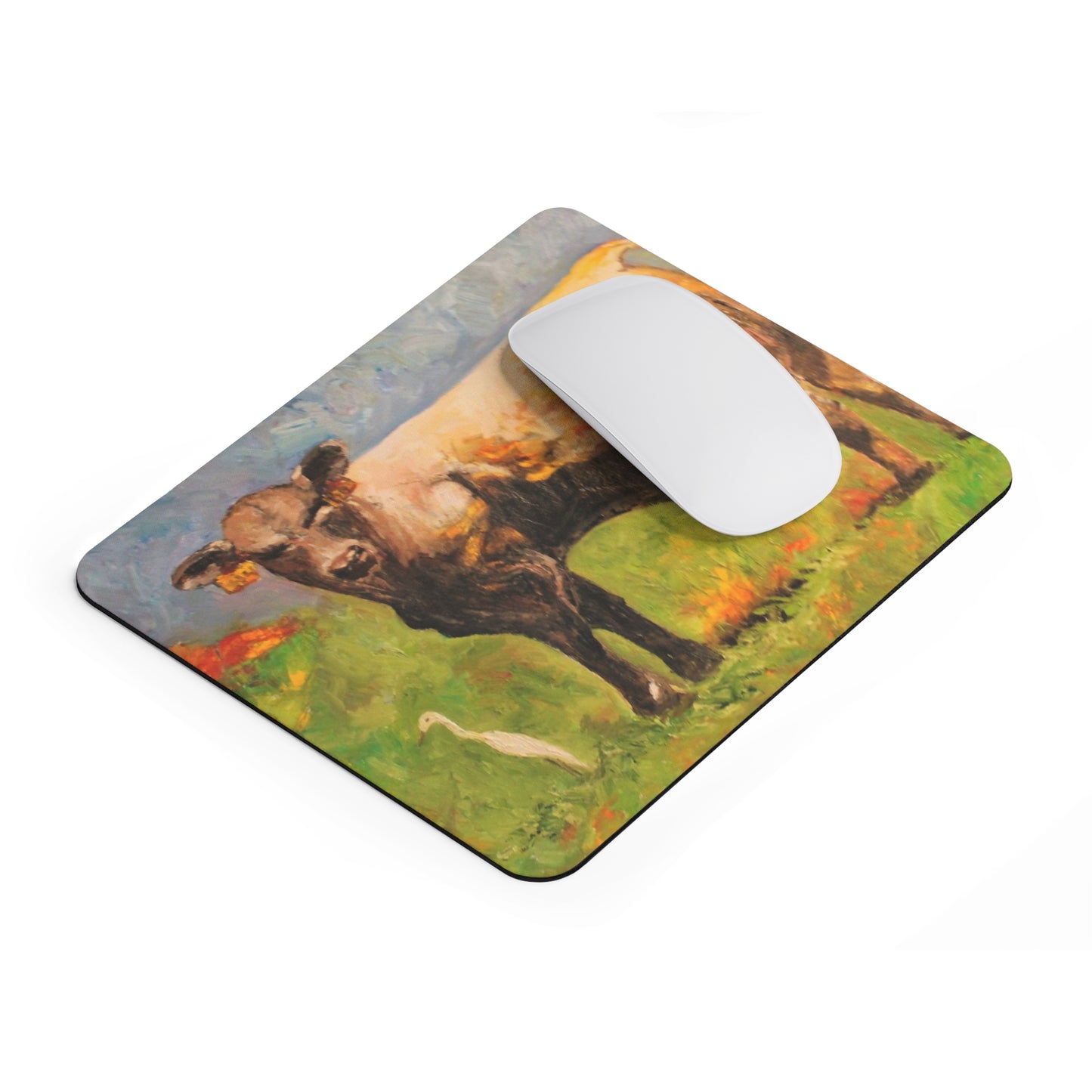 White Egret and the Bull Mousepad