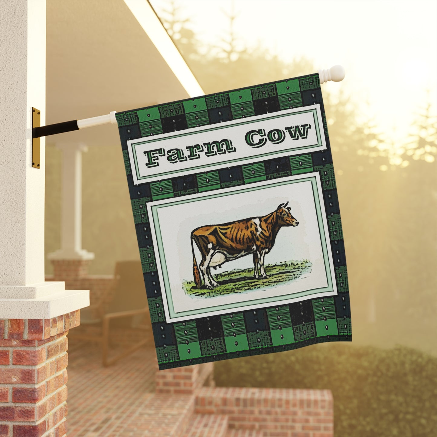 Farm Cow. Garden & House Banner