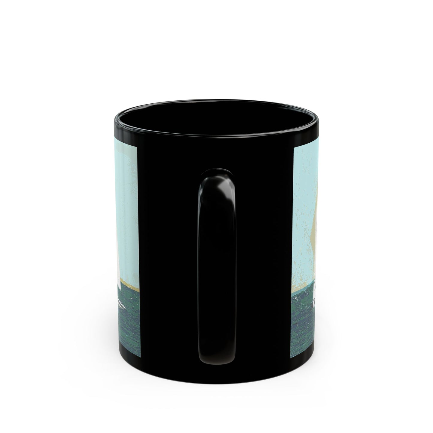 Sailing Race- 11 oz or 15 oz Ceramic Black Mugs