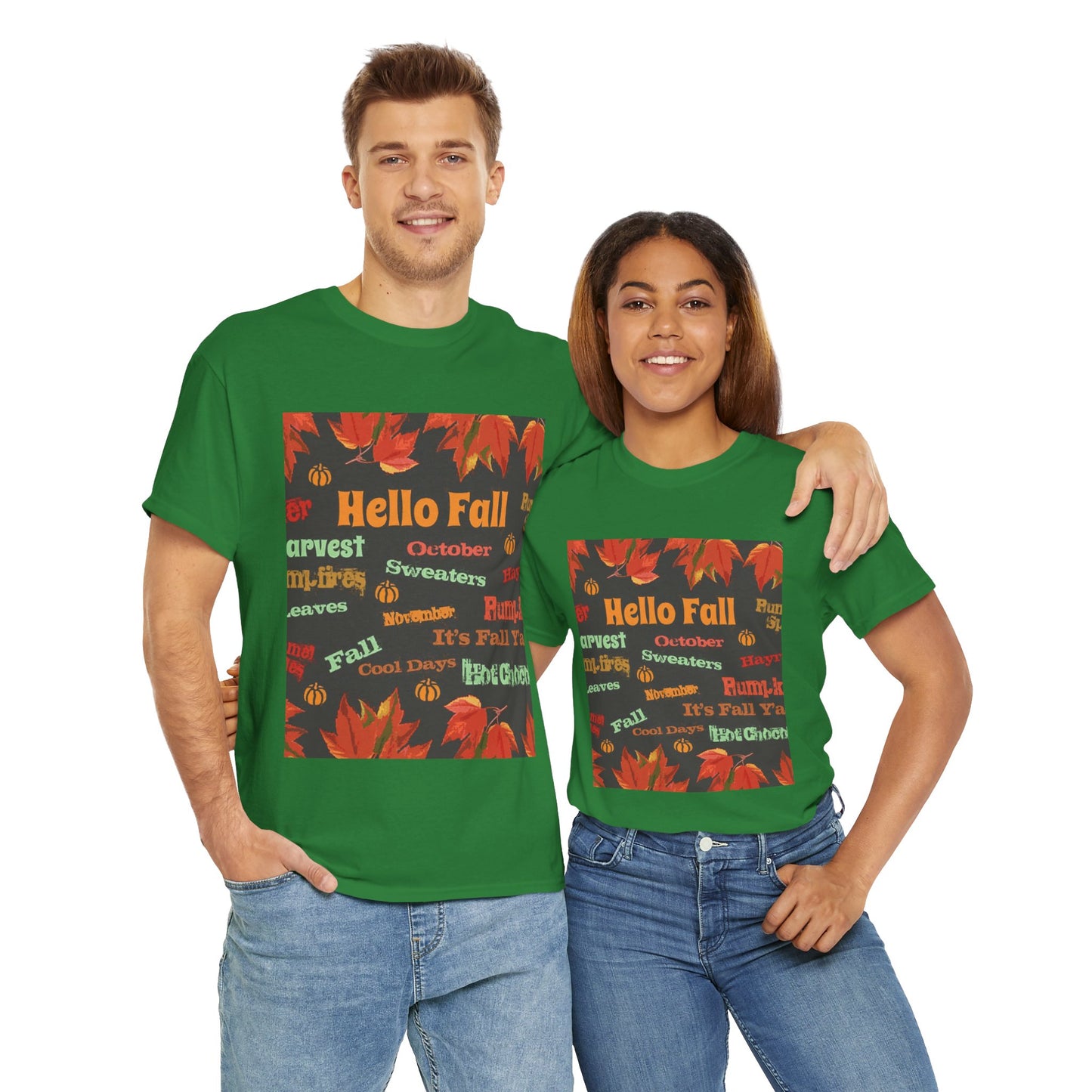 Hello Fall - Amazing Unisex Heavy Cotton Short Sleeve Tee Shirts!