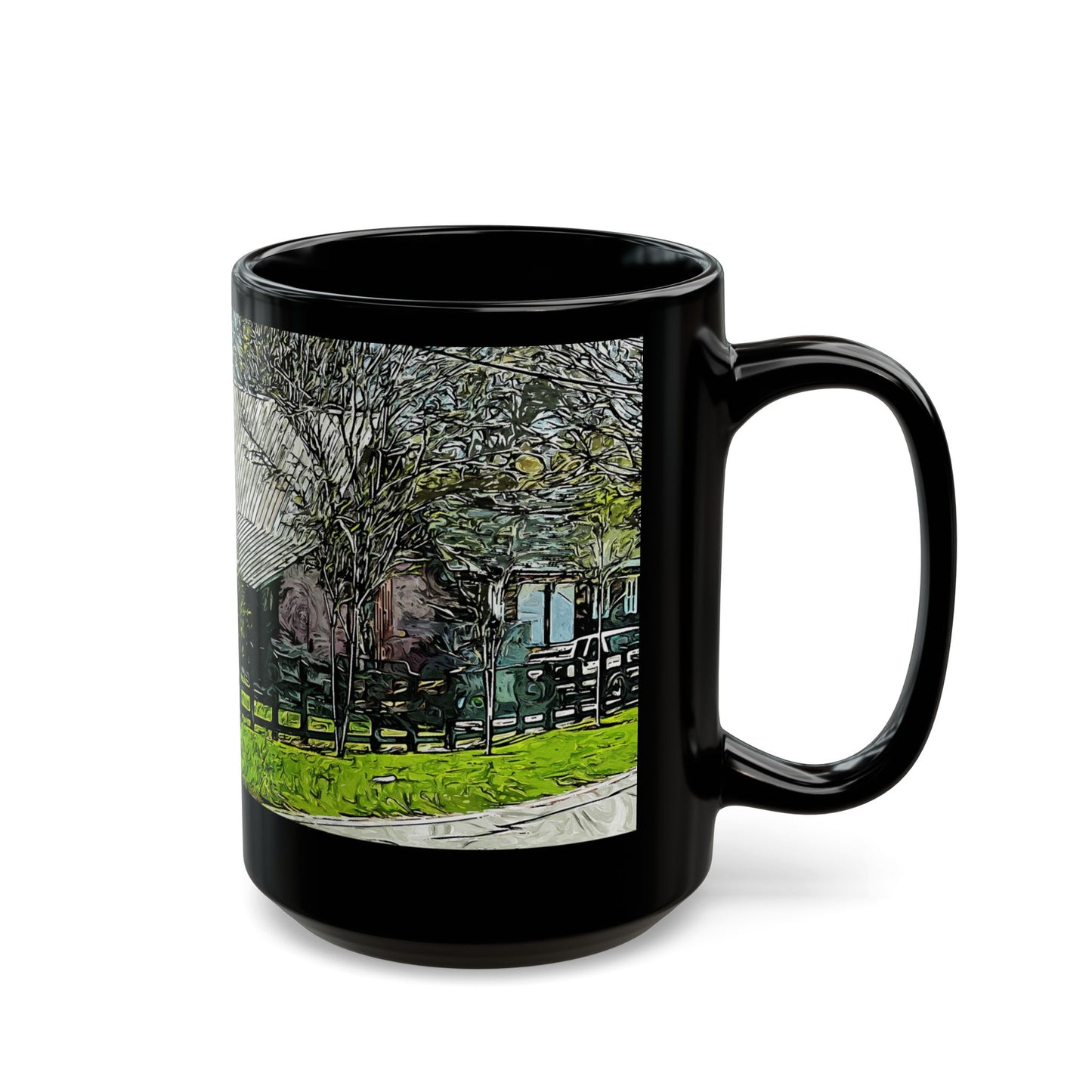 Mountain Barn- 11 oz or 15 oz Ceramic Black Mugs
