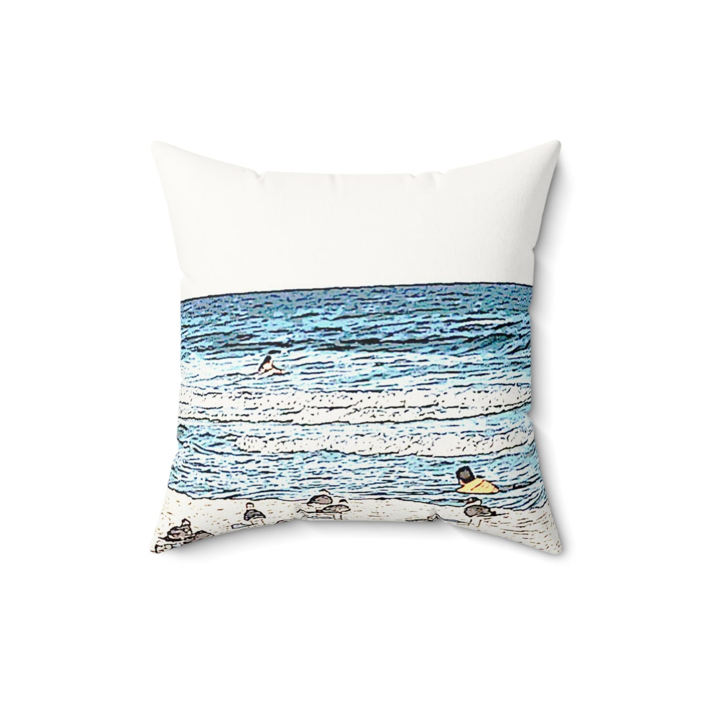 Beach Talk -Faux Suede Square Pillow