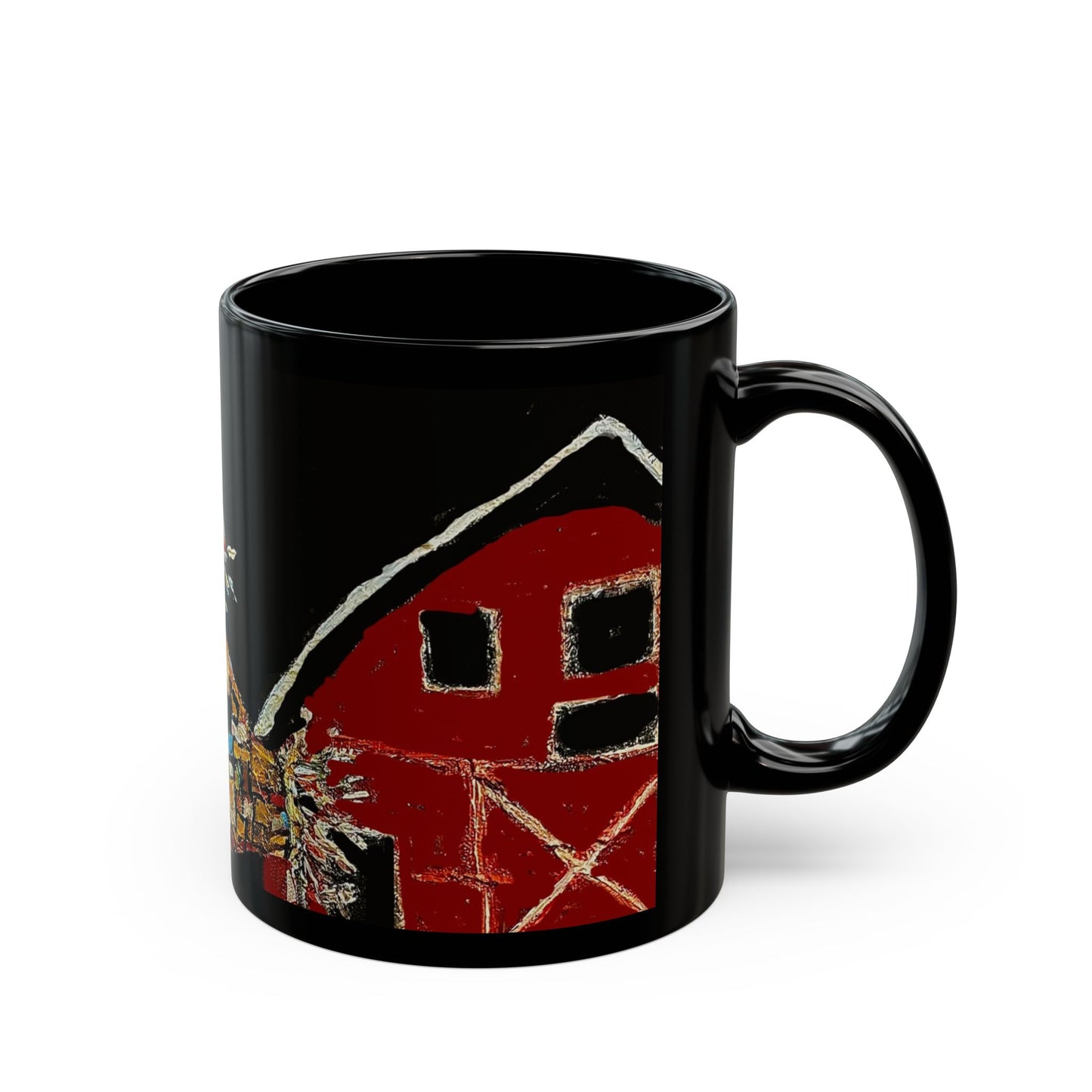 Scary Scarecrow - 11 oz or 15 oz Ceramic Black Mugs
