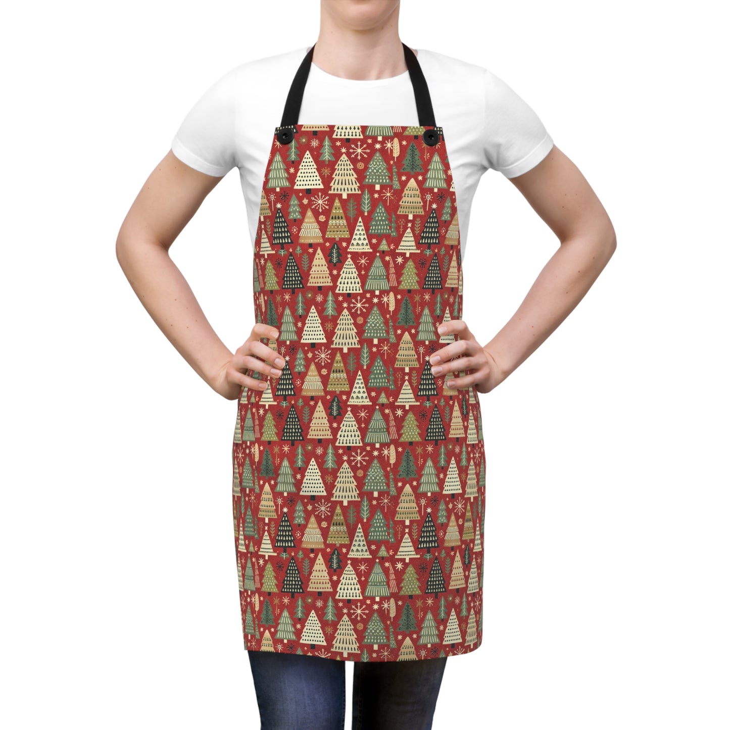 Primitive Boho-Style Christmas Trees- Apron