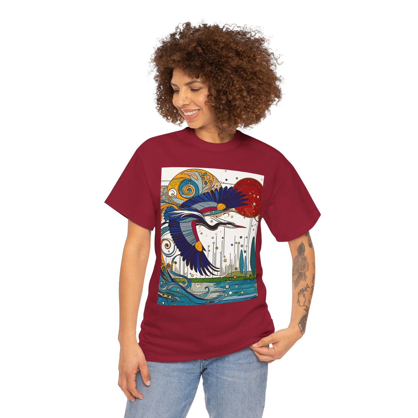 Blue Heron - Amazing Unisex Heavy Cotton Short Sleeve Tee Shirts!