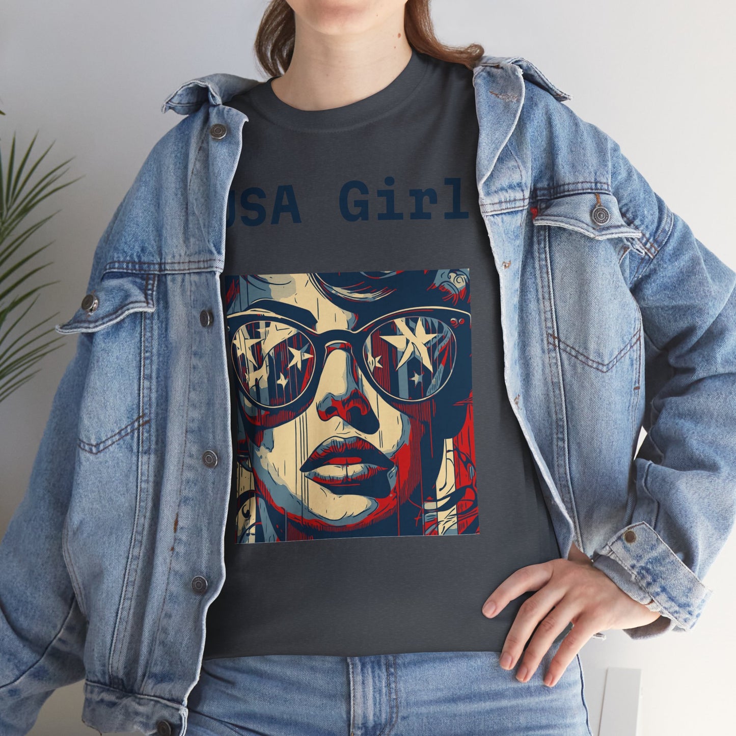 "USA Girl" - Amazing Unisex Heavy Cotton Short Sleeve Tee Shirts!
