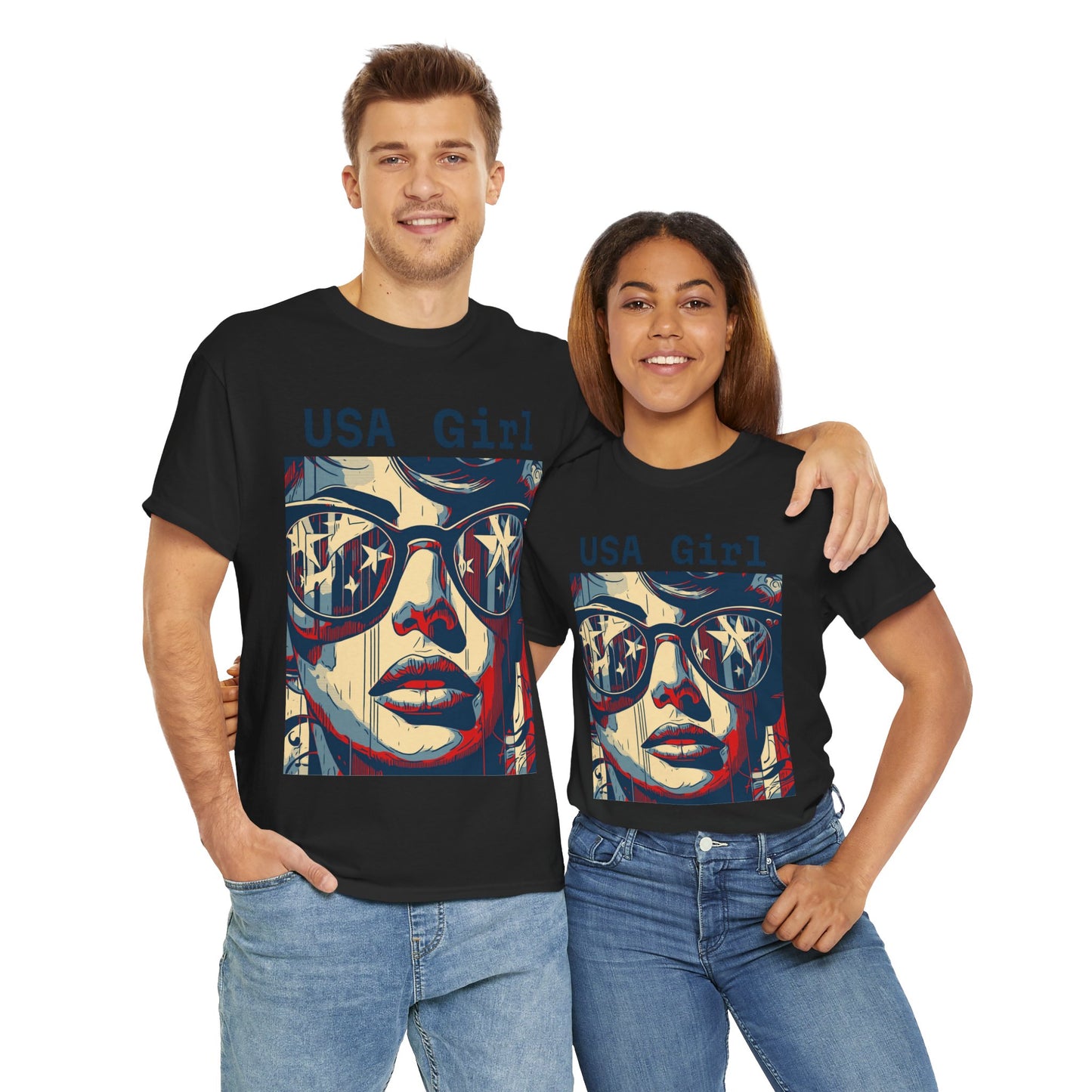 "USA Girl" Amazing Unisex Heavy Cotton Short Sleeve Tee Shirts!