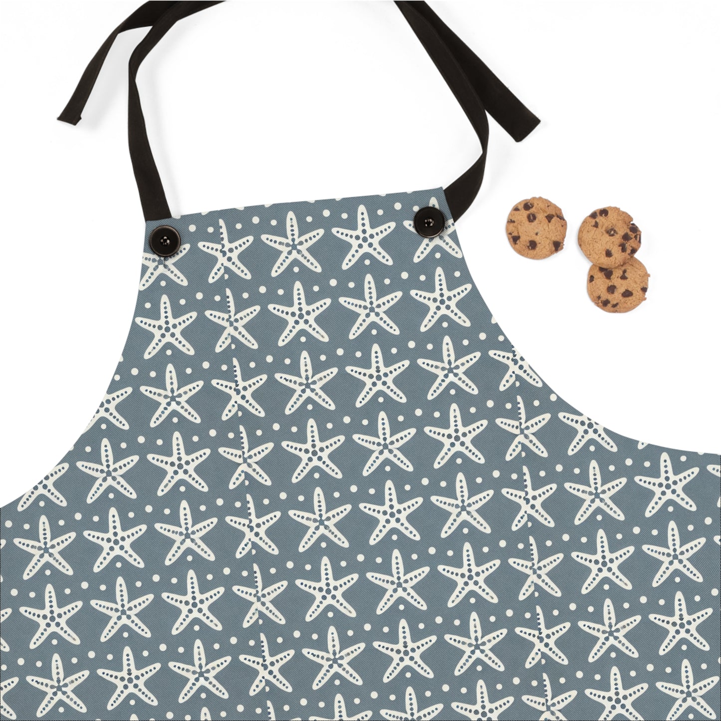 Modern White Starfish on Grey-Apron