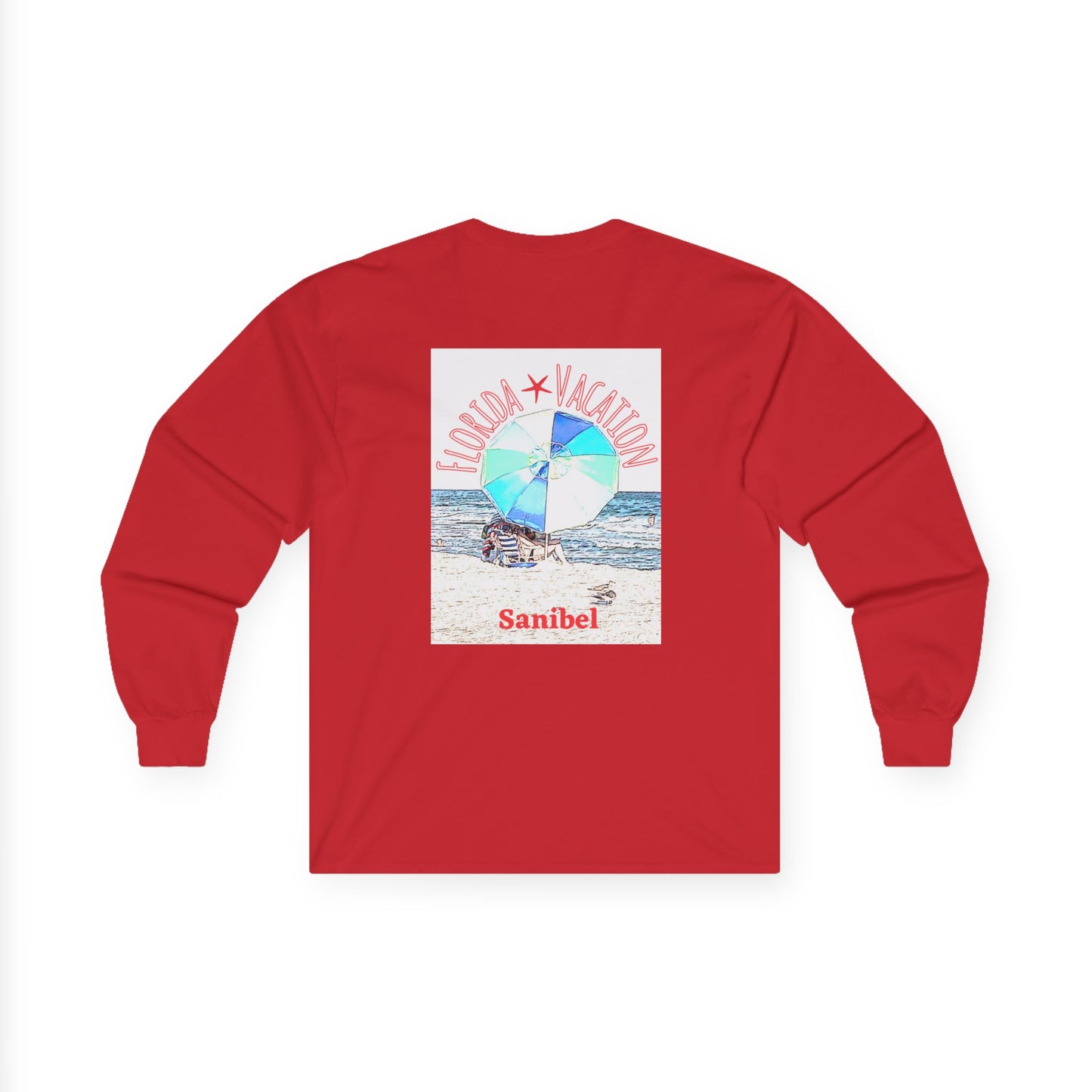 "Florida Vacation Sanibel" Long Sleeve Casual Unisex Tee Shirt