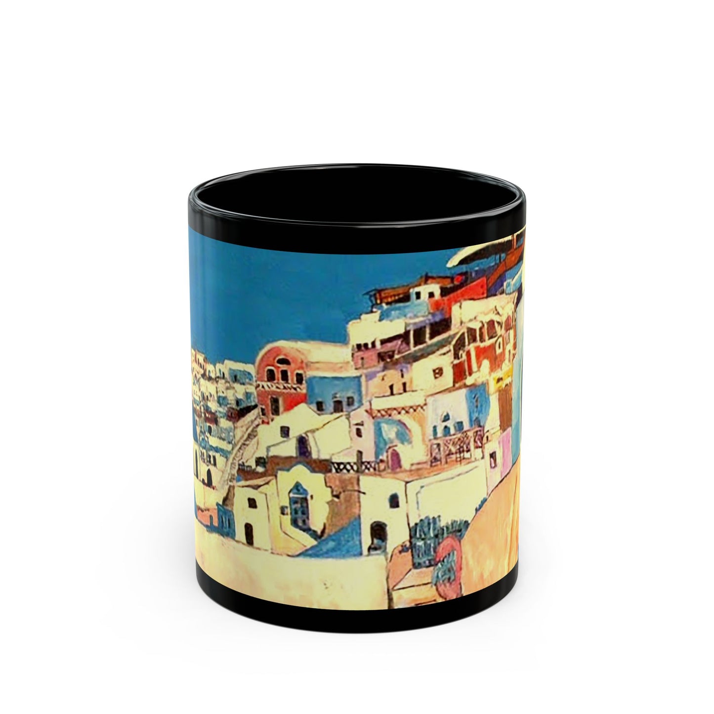 Greece - 11 oz or 15 oz Ceramic Black Mugs