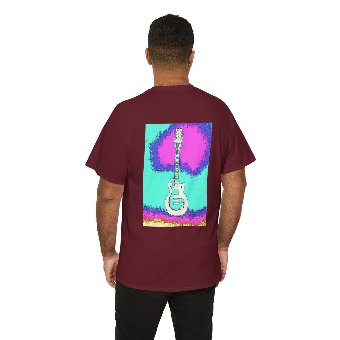 Psychedelic Guitar- Amazing Unisex Heavy Cotton Short Sleeve Tee Shirts!