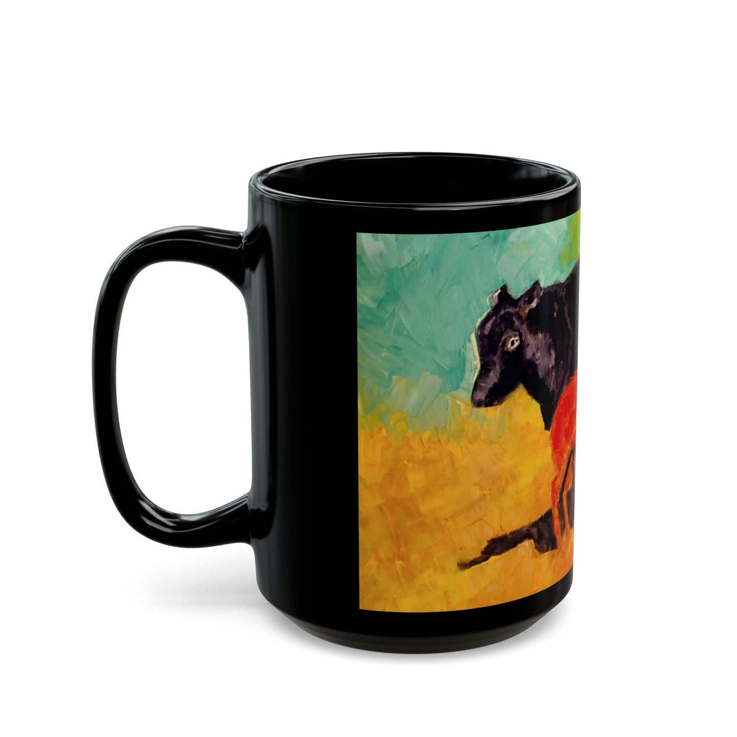 Allison's Cow and Calf - 11 oz or 15 oz Ceramic Black Mugs