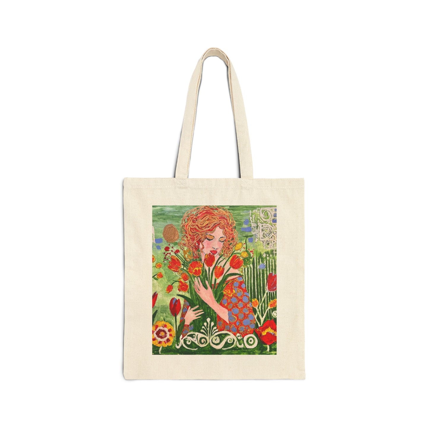 "Queen of Spring" Stylish Cotton Canvas Tote Bag