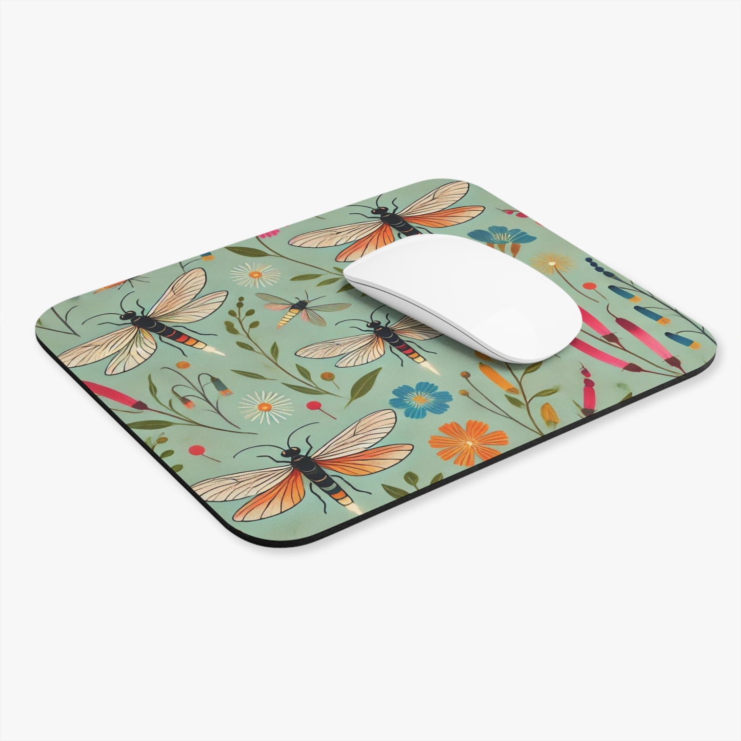 Fireflies and Garden Flowers Mousepad