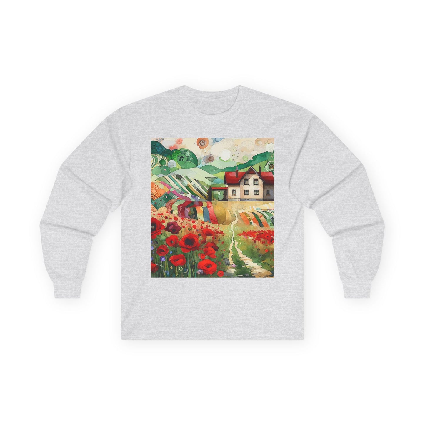 "Poppy Hill House" Long Sleeve Casual Unisex Tee Shirt