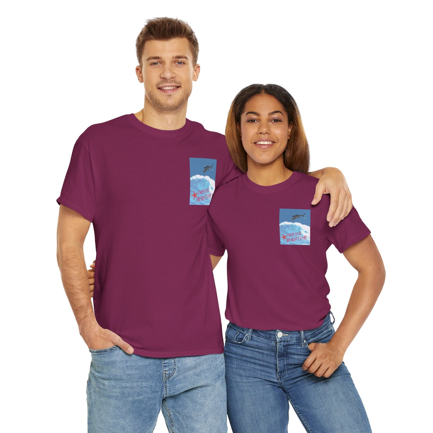 Tropical Beach Time - Amazing Unisex Heavy Cotton Tee