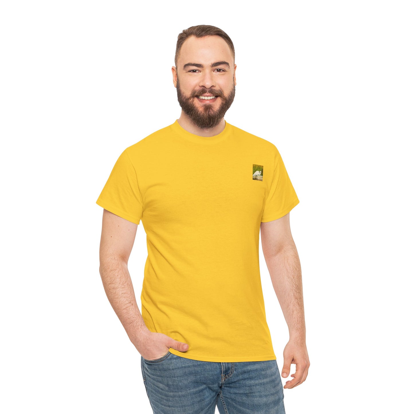 White Egret- Amazing Unisex Heavy Cotton Short Sleeve Tee Shirts!