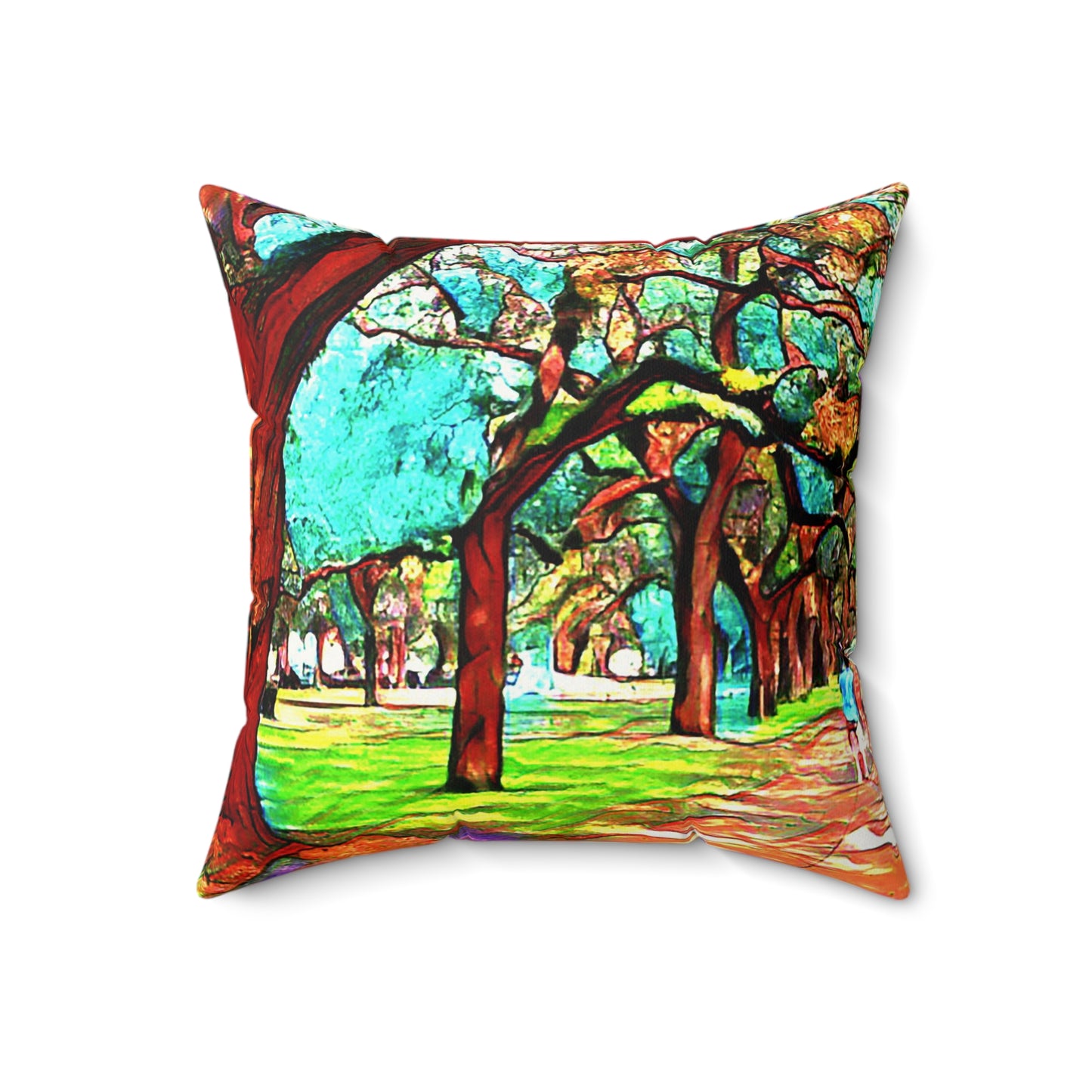 Tree Branches Faux Suede Square Pillow