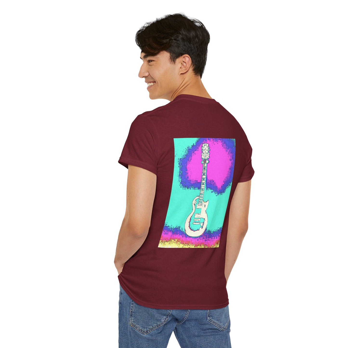 Psychedelic Guitar- Amazing Unisex Heavy Cotton Short Sleeve Tee Shirts!