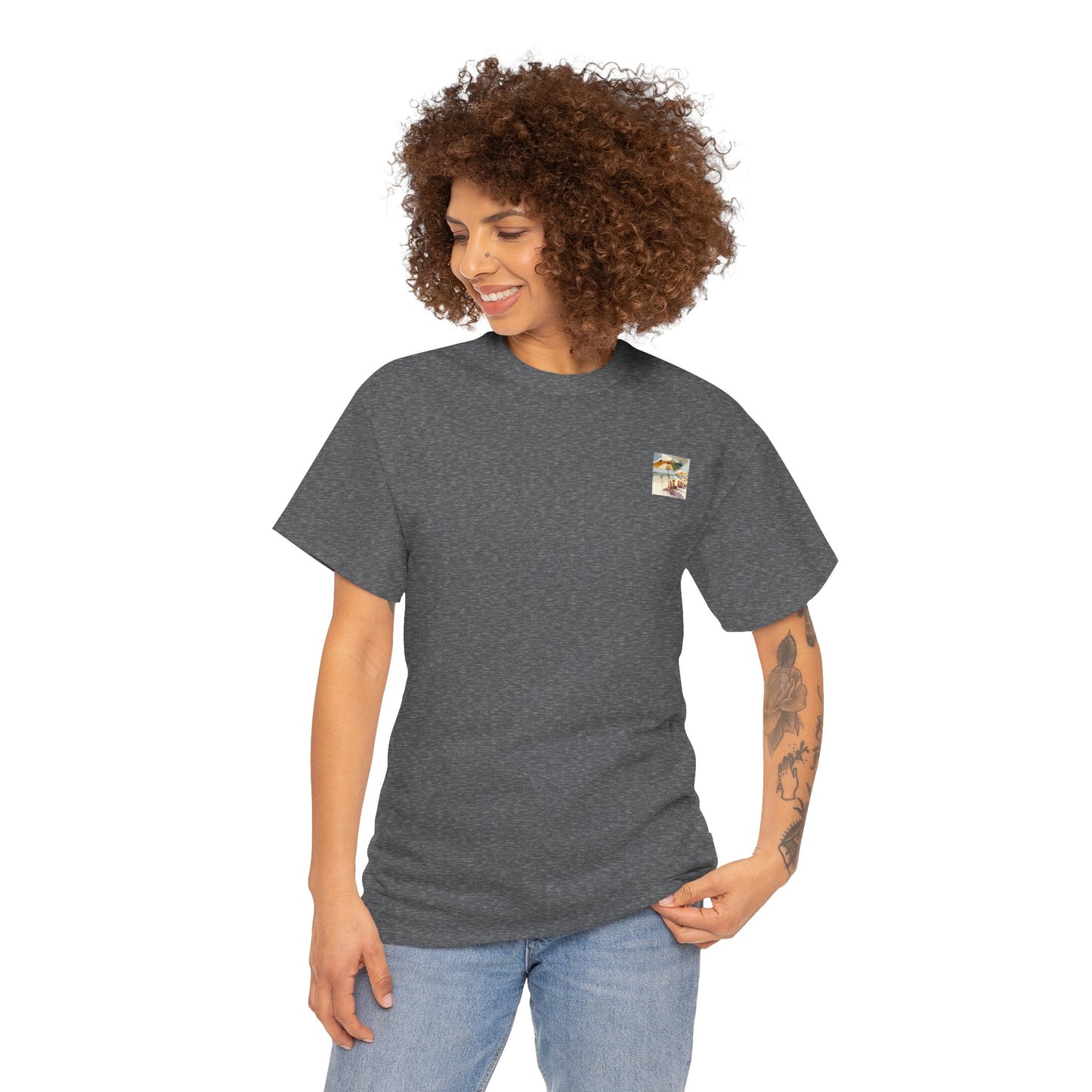 At the Beach Amazing Unisex Heavy Cotton Short Sleeve Tee Shirts!