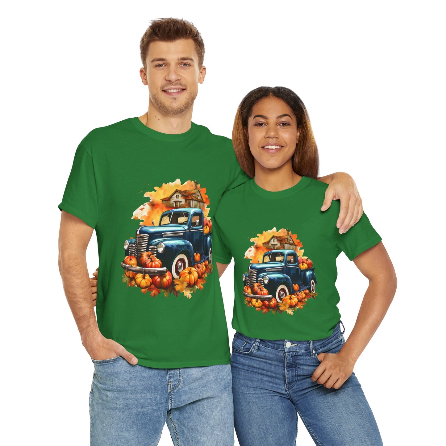 Fall Truck -Amazing Unisex Heavy Cotton Short Sleeve Tee Shirts!