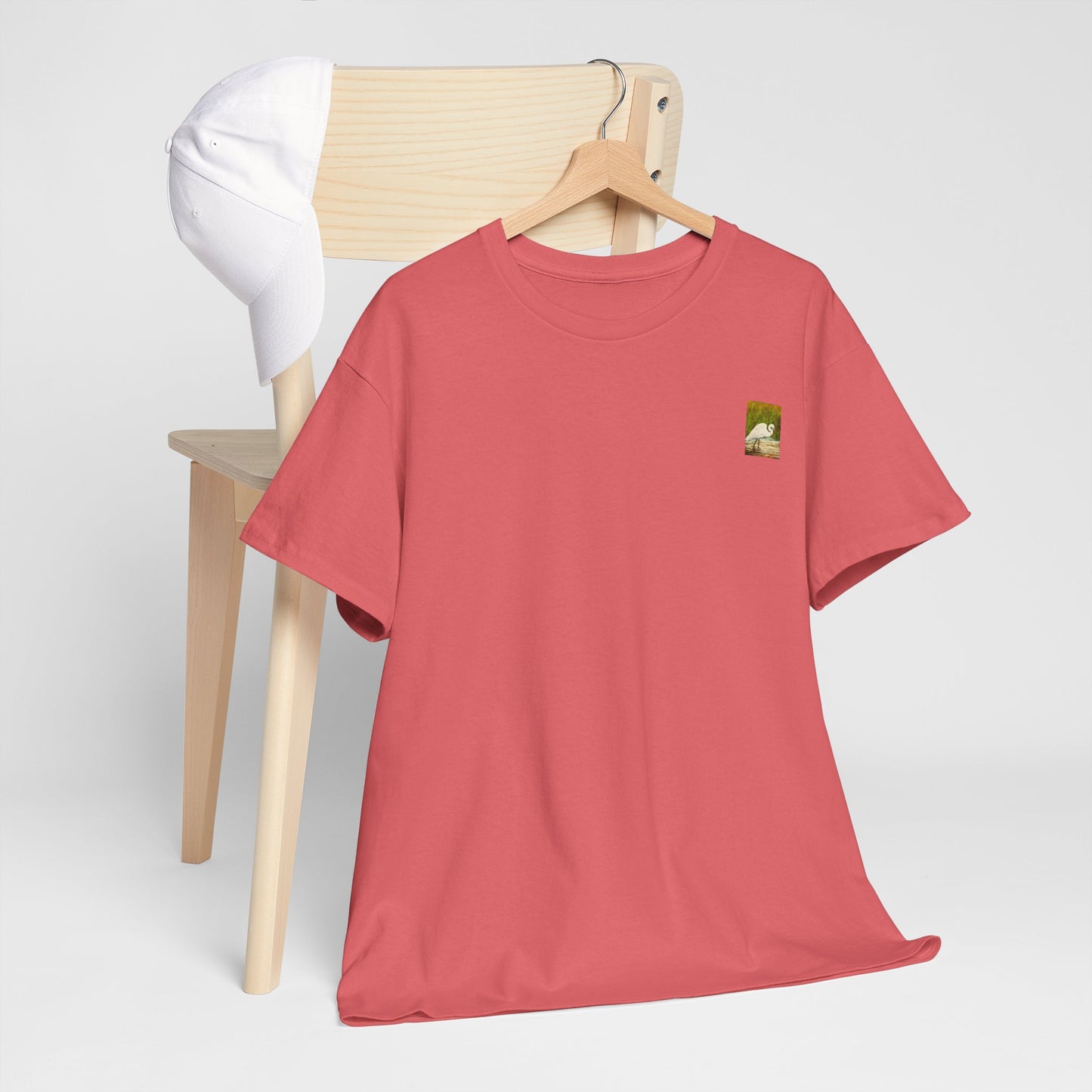 White Egret- Amazing Unisex Heavy Cotton Short Sleeve Tee Shirts!