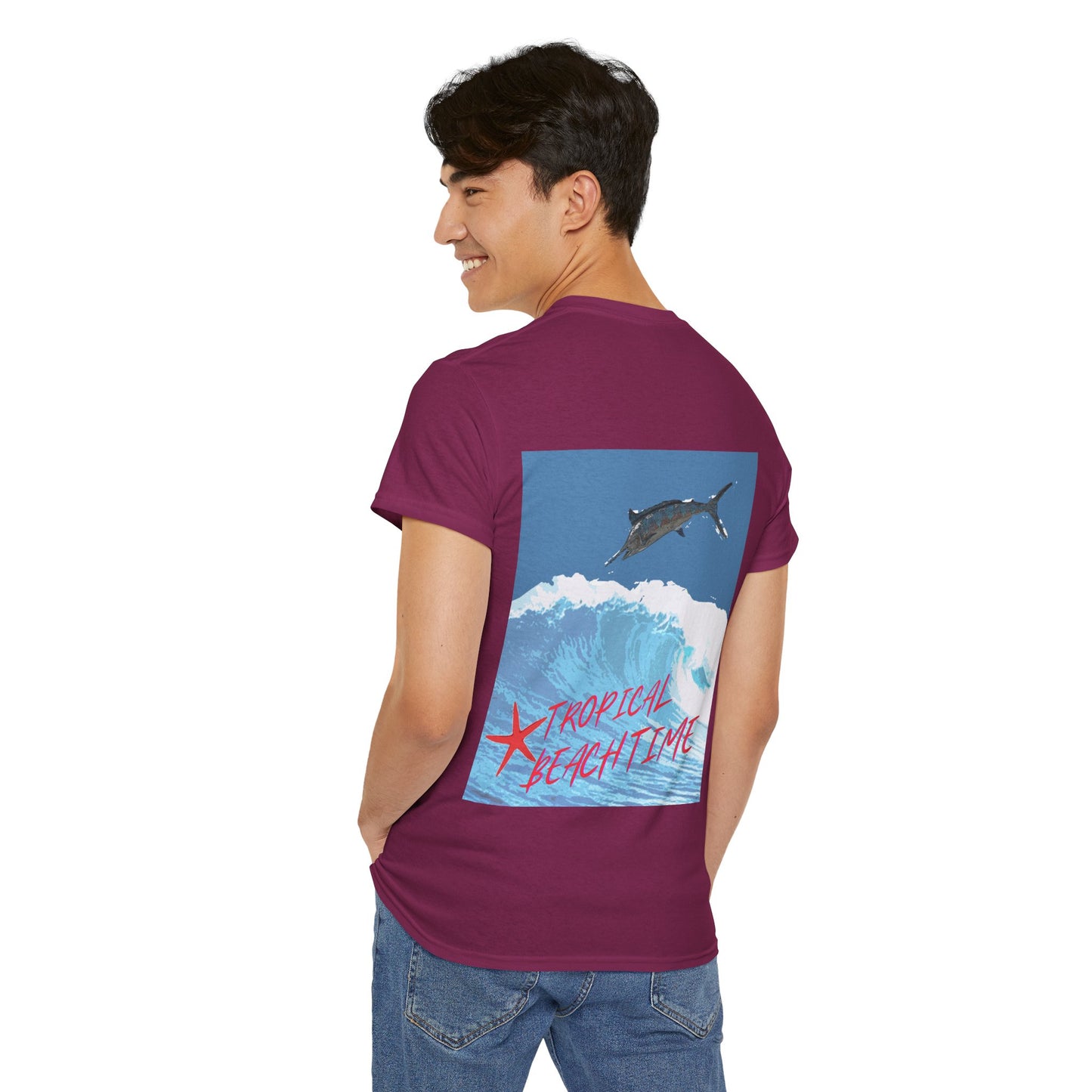 Tropical Beach Time - Amazing Unisex Heavy Cotton Tee