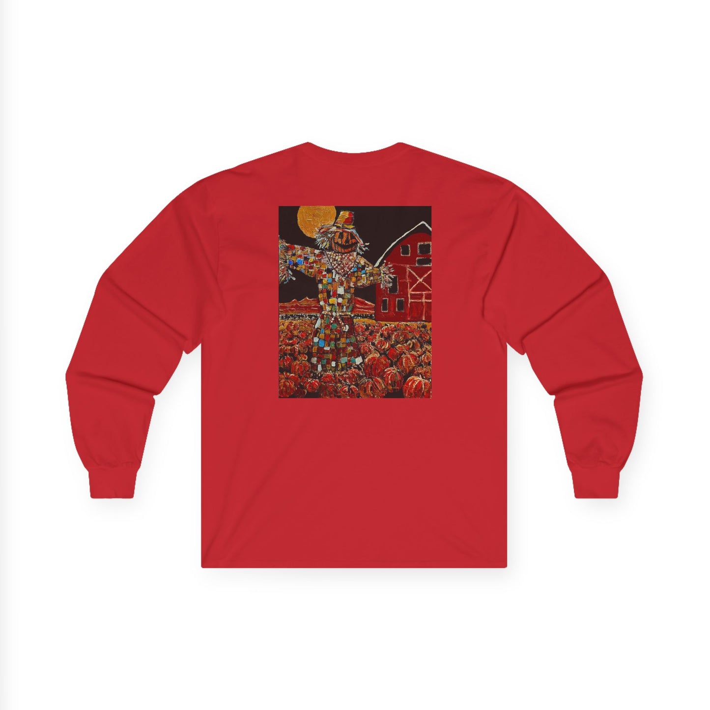 "Scary Scarecrow" Long Sleeve Casual Unisex Tee Shirt